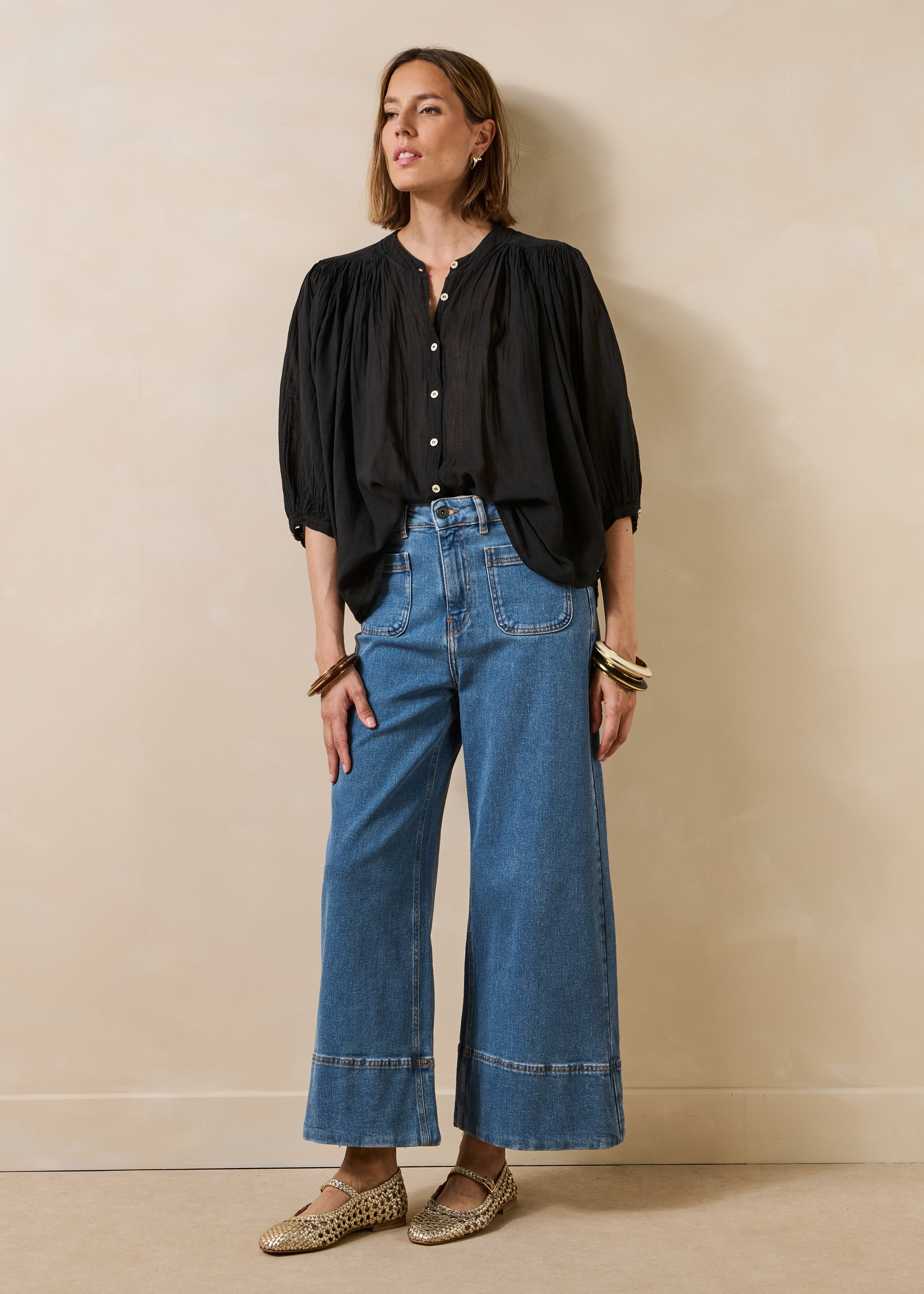 la-f-e-marabout-e-douwina-bluse-schwarz-voile-3-4-arm image 2