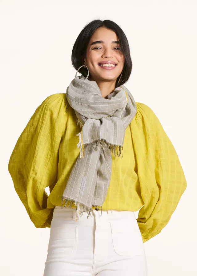 la-f-e-marabout-e-fario-foulard-kaki-streifen-tu image 1