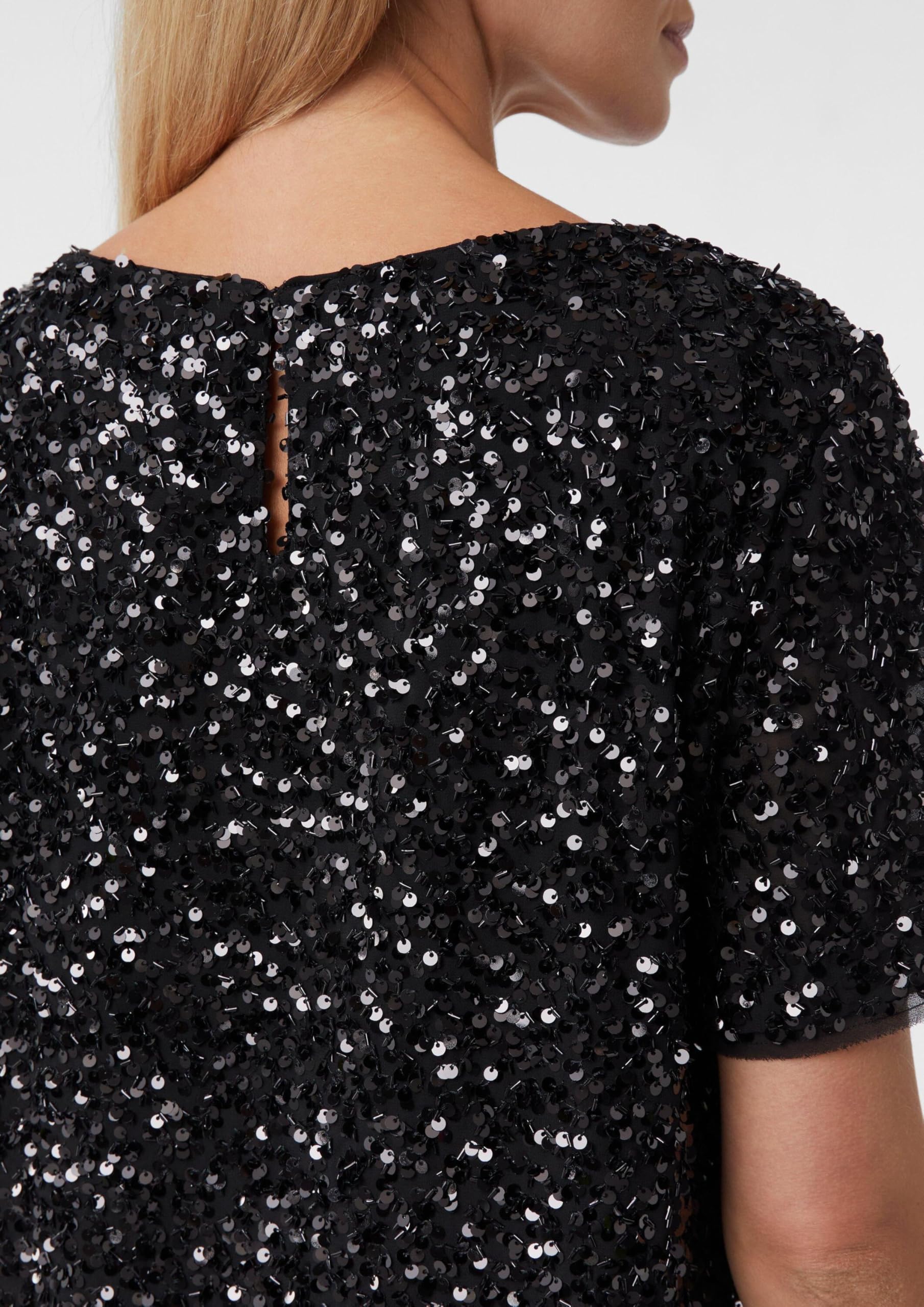 comma-bluse-kurzarm-pailletten-schwarz-blusenshirt image 5