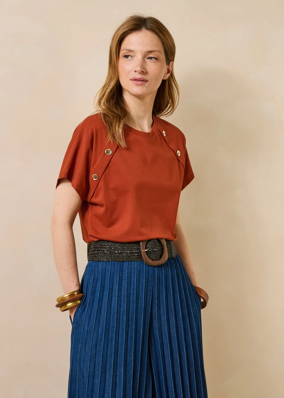 la-f-e-marabout-e-fou-t-shirt-orange-bio-baumwolle image 1