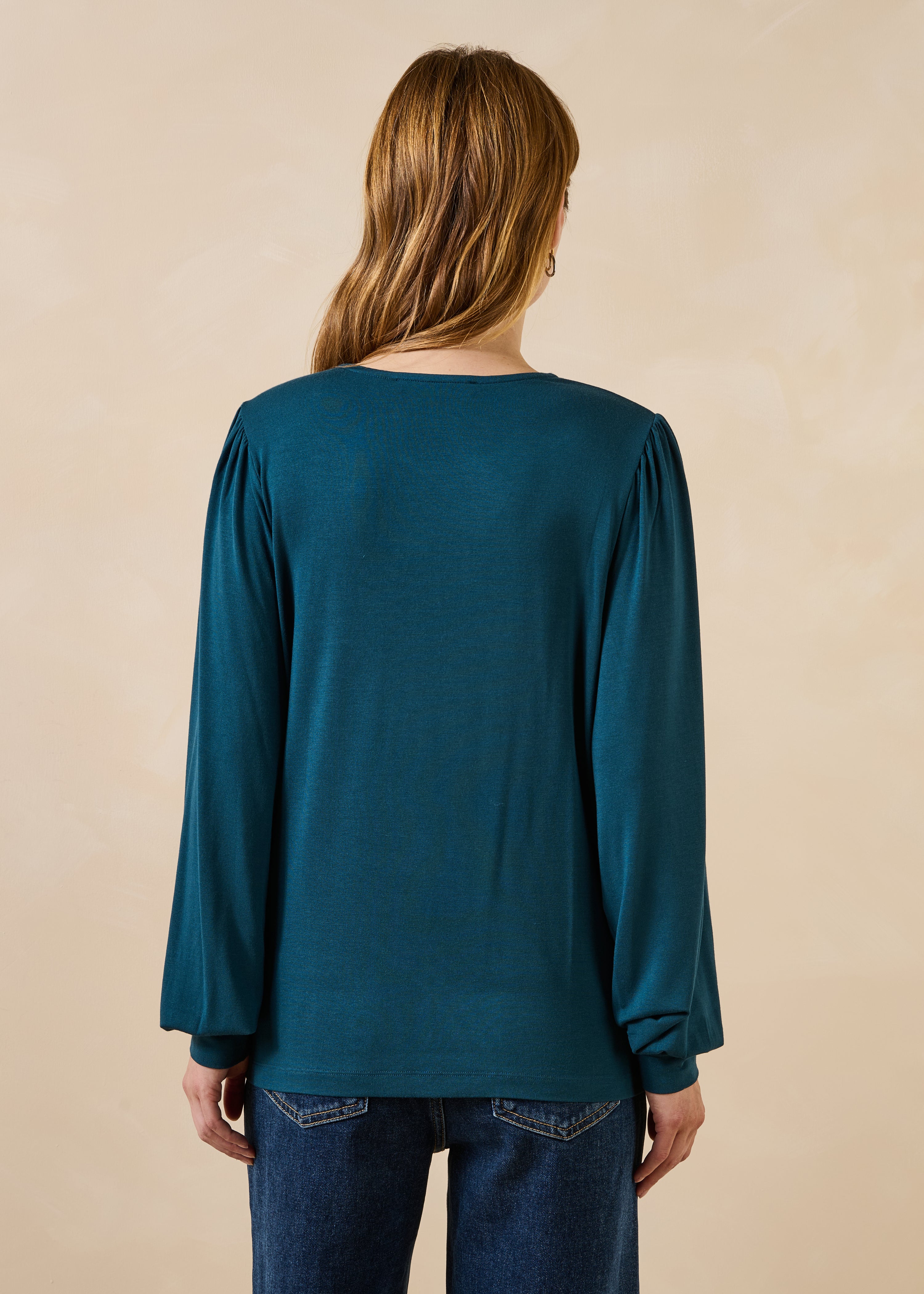 la-f-e-marabout-e-ekeko-t-shirt-petrol-modal-langarm image 3