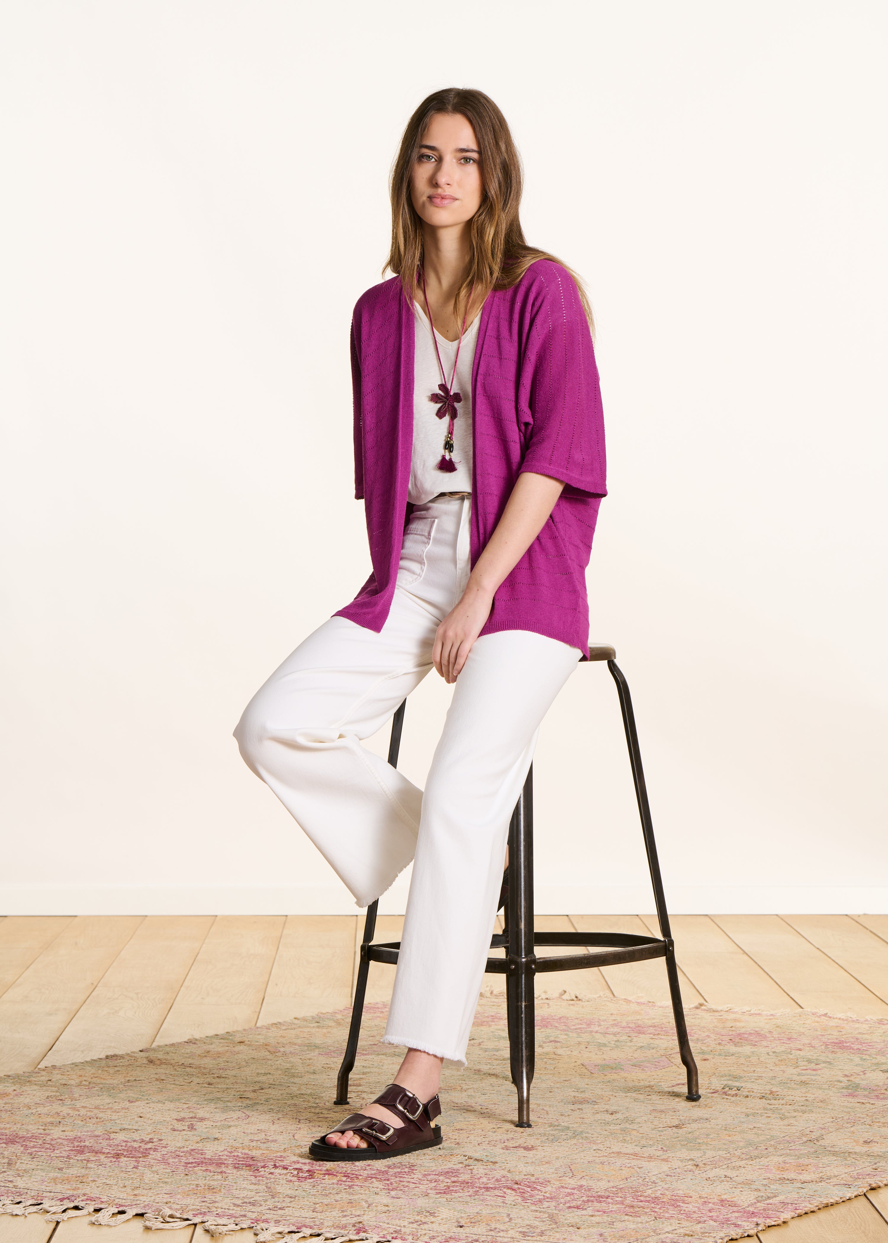 la-f-e-marabout-e-strickweste-violett-gilet-kurzarm image 2