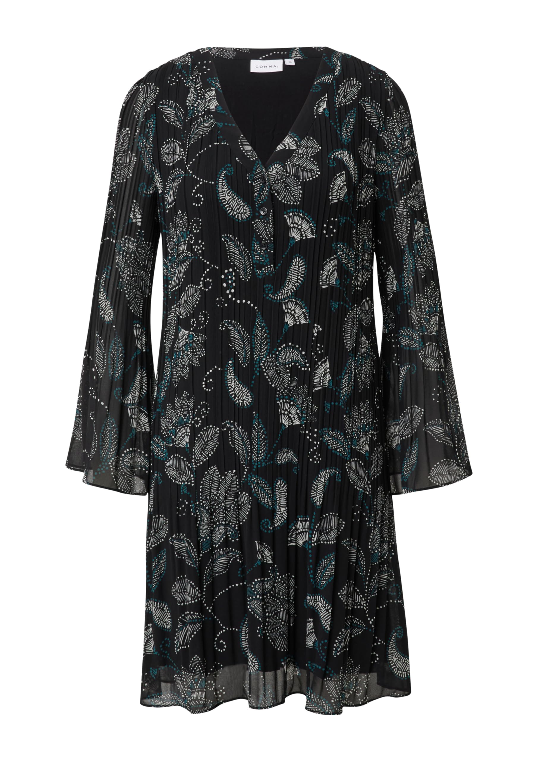 comma-blusenkleid-plissee-optik-midi-kleid-gr-32-all-over-print image 4