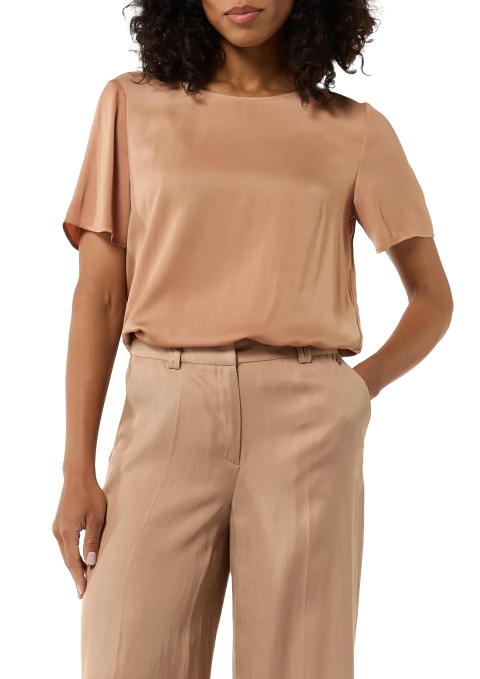comma-blouses-satinshirt-relaxed-fit-koralle image 1