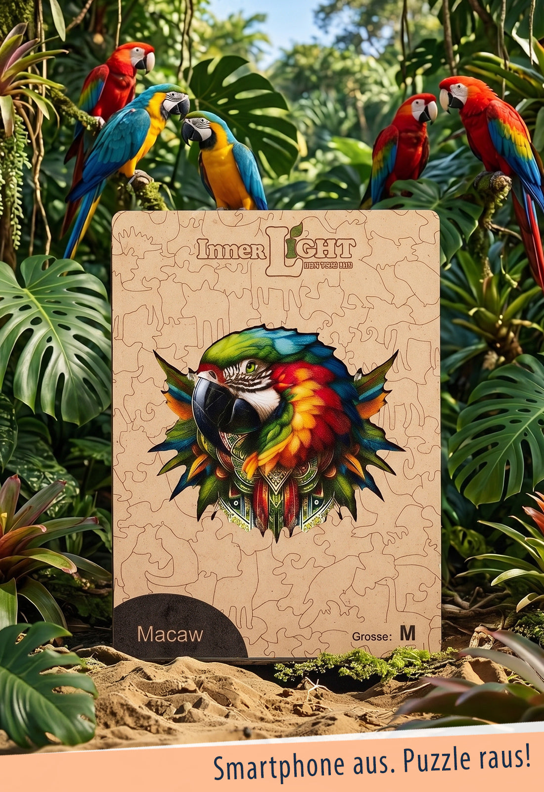 moshiki-macaw-holzpuzzle-papagei-gr-e-m-bunt image 2