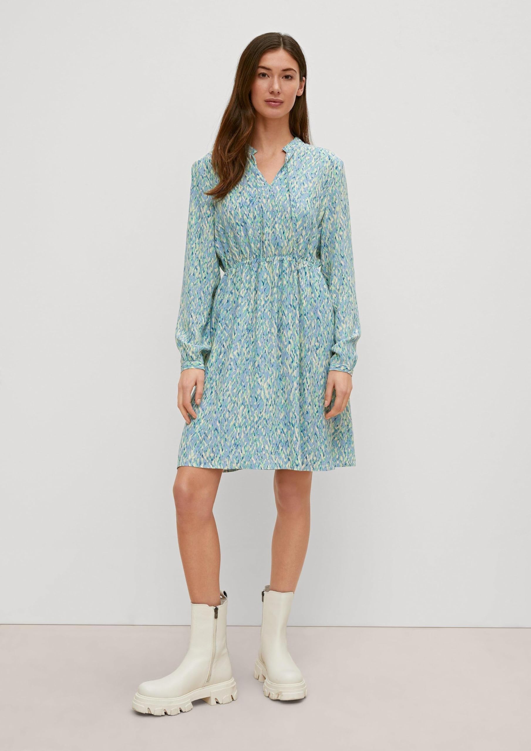 comma-dresses-cr-pe-kleid-aus-viskose-kleid-blau image 3