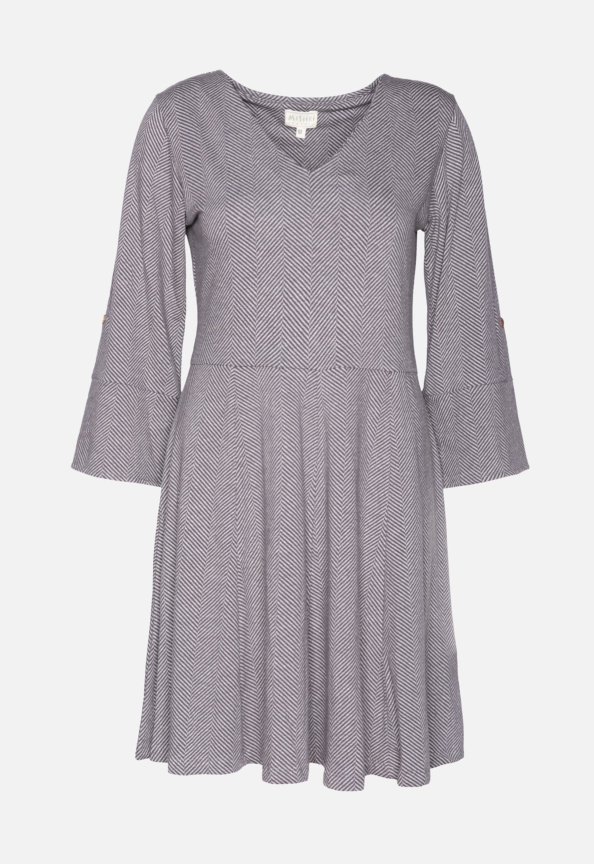 moshiki-w25dress-g5-kleid-jacquard-90-cm-v-ausschnitt image 1