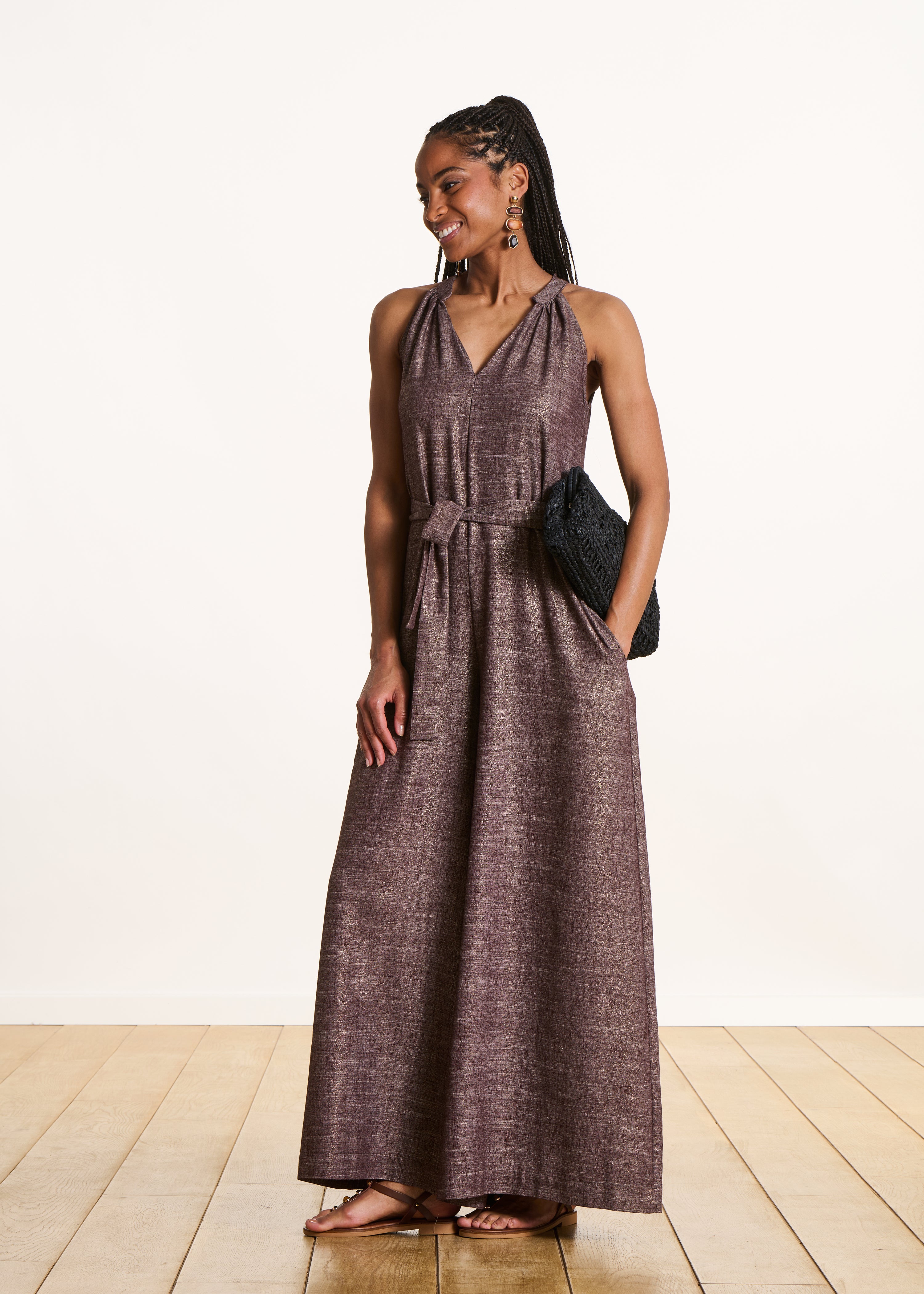 la-f-e-marabout-e-farafe-jumpsuit-braun-irisierend-rmellos image 1