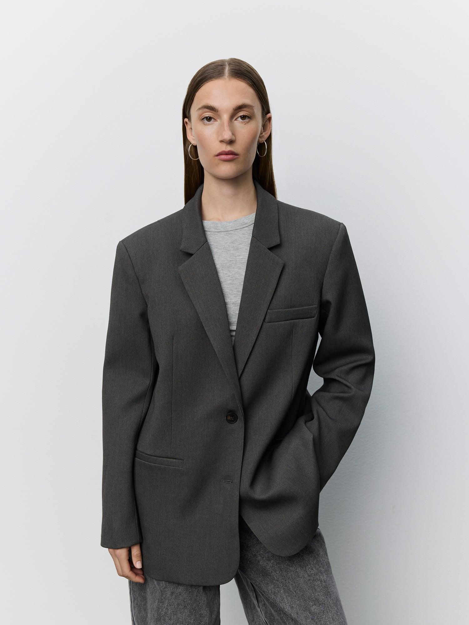sofie-schnoor-women-kaisw-blazer-grau-meliert-oversize image 5