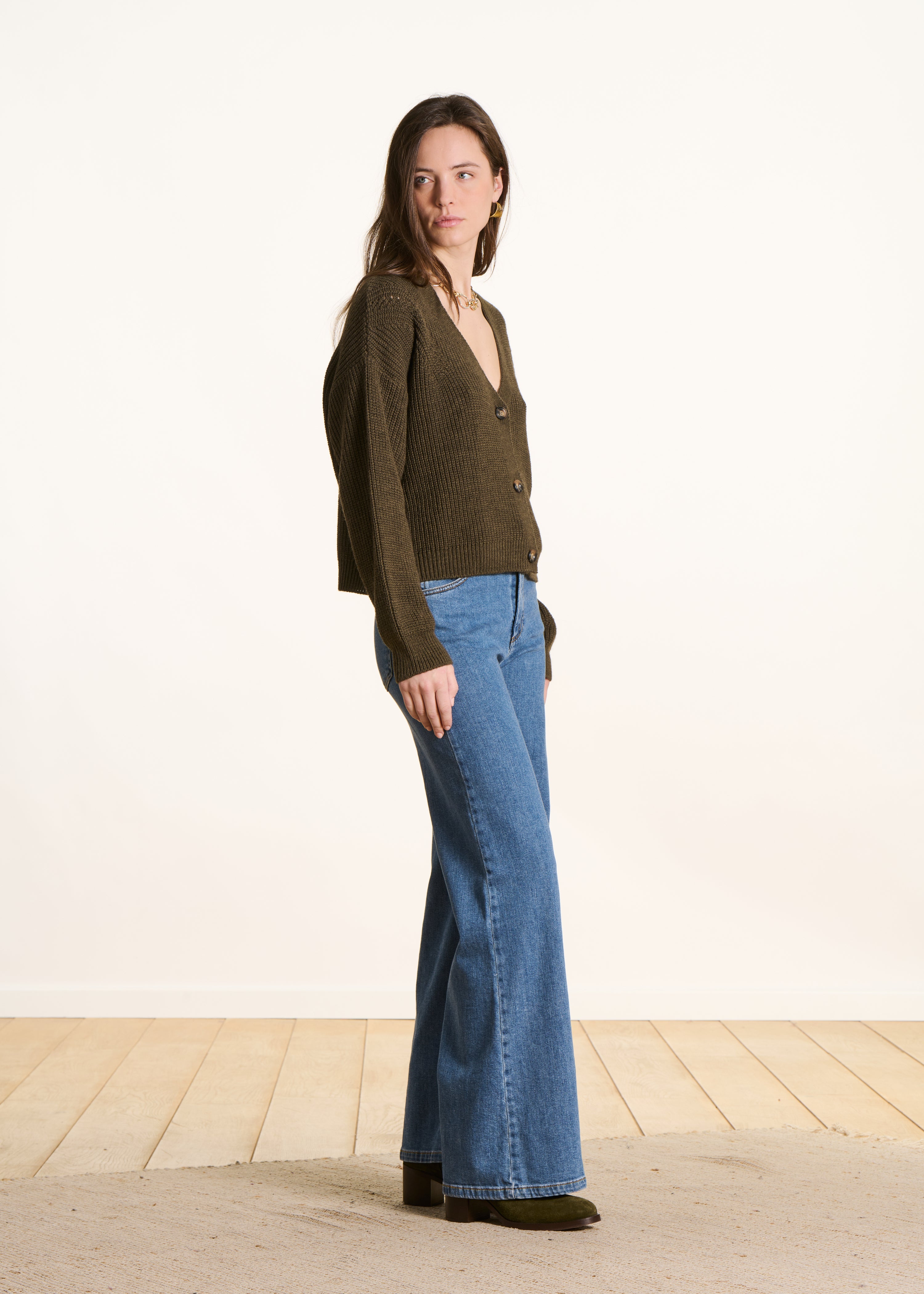 la-f-e-marabout-e-ezastel-strickjacke-kaki-kurz-v image 2