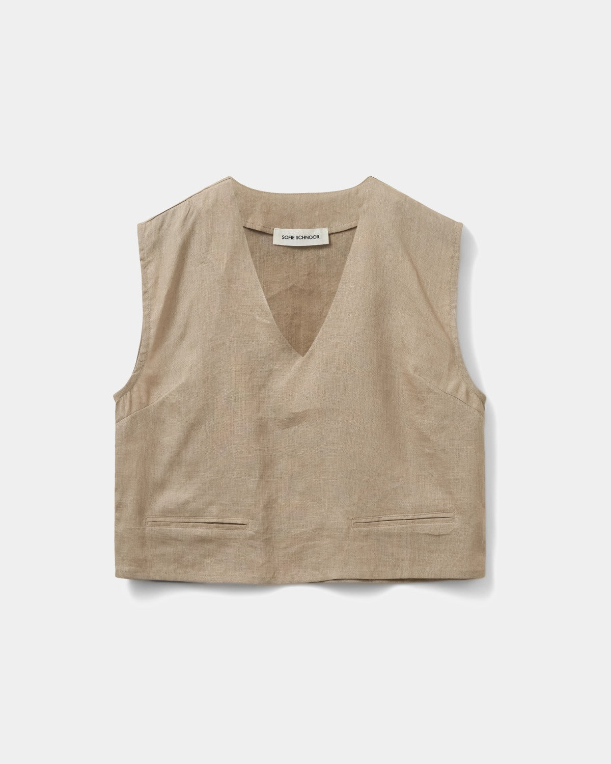 sofie-schnoor-women-inayasw-top-leinen-camel-cropped image 1