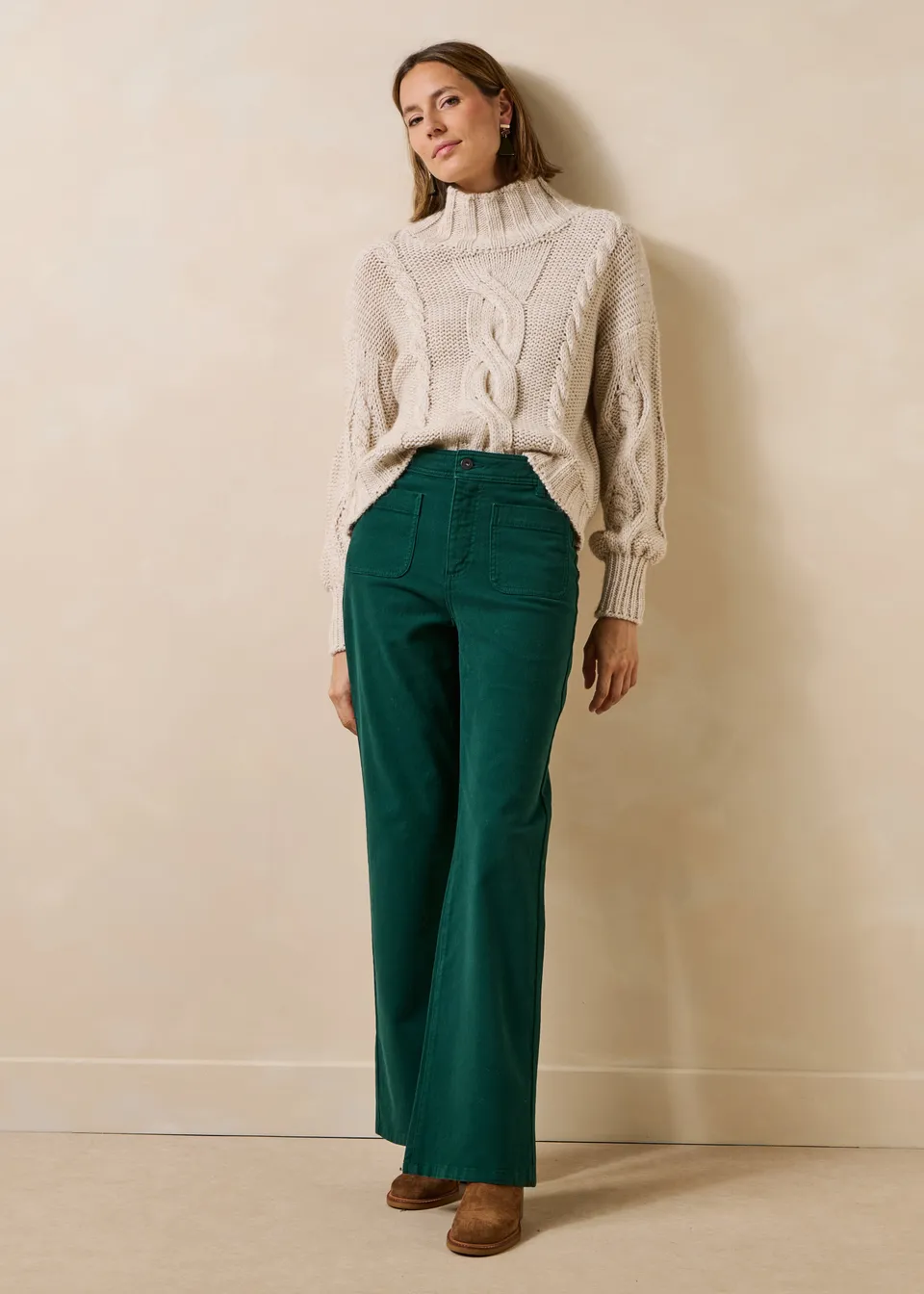 la-f-e-marabout-e-ekou-jean-gr-n-bootcut-bio-mittelhoch image 1