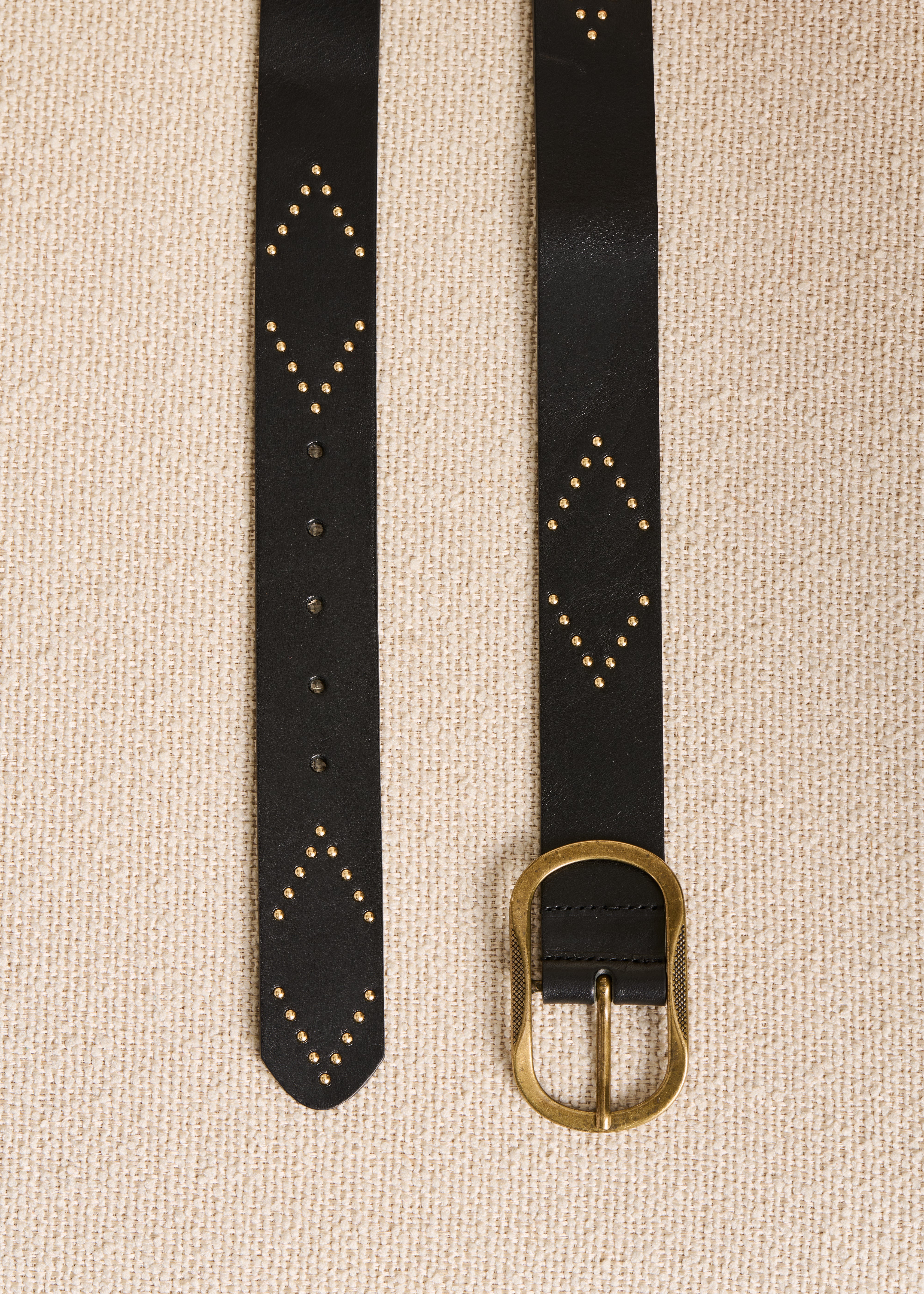 la-f-e-marabout-e-g-rtel-leder-schwarz-nieten-goldschnalle image 1