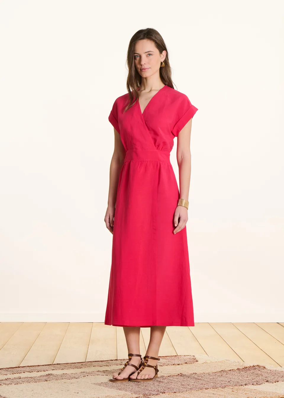 la-f-e-marabout-e-fresa-maxikleid-fuchsia-wickel-leinen image 1