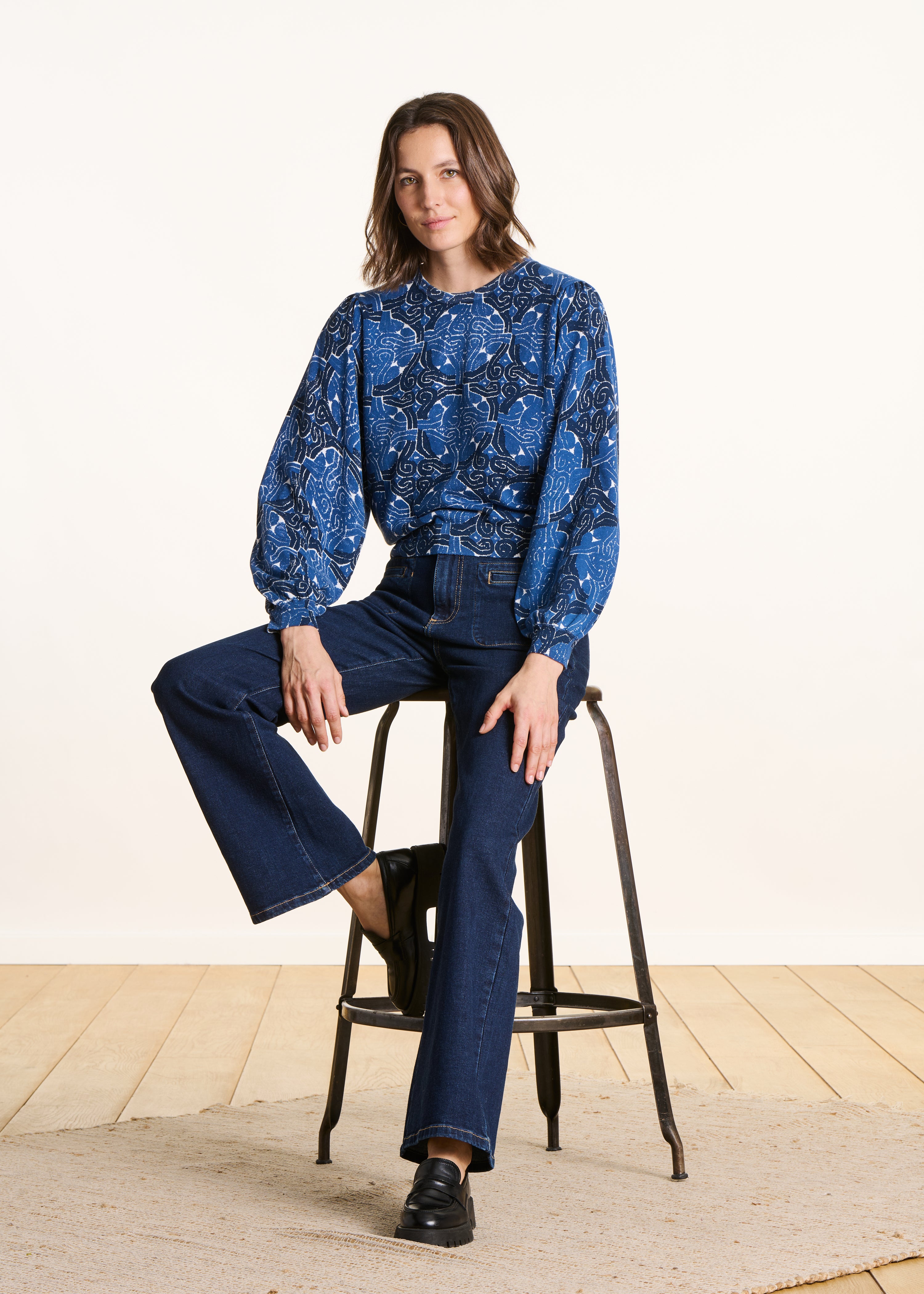 la-f-e-marabout-e-forlo-pullover-blau-bio-baumwolle-ethnoprint image 2