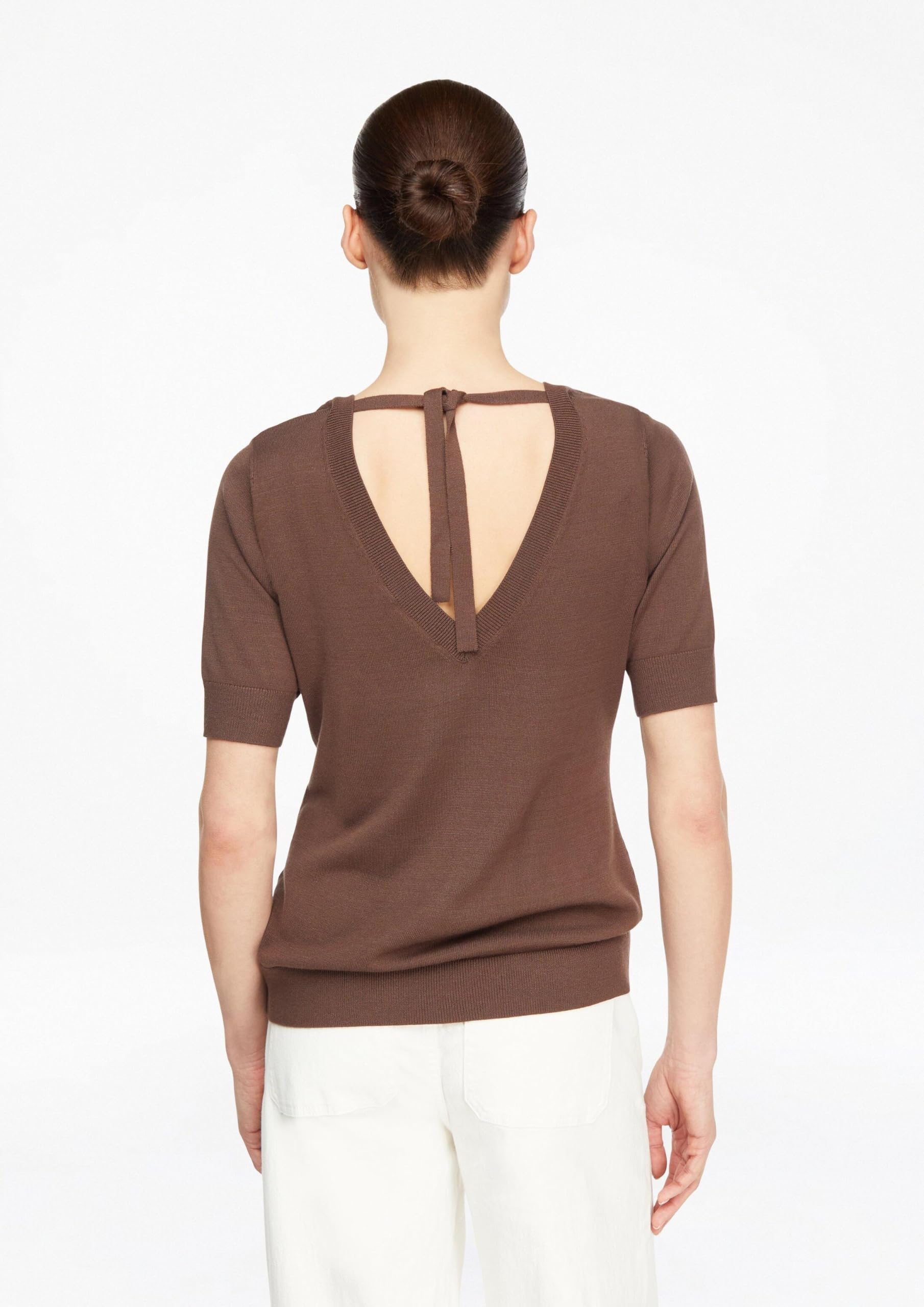 comma-knitwear-strickpullover-slim-fit-v-ausschnitt-gr-46-dunkelbraun image 7