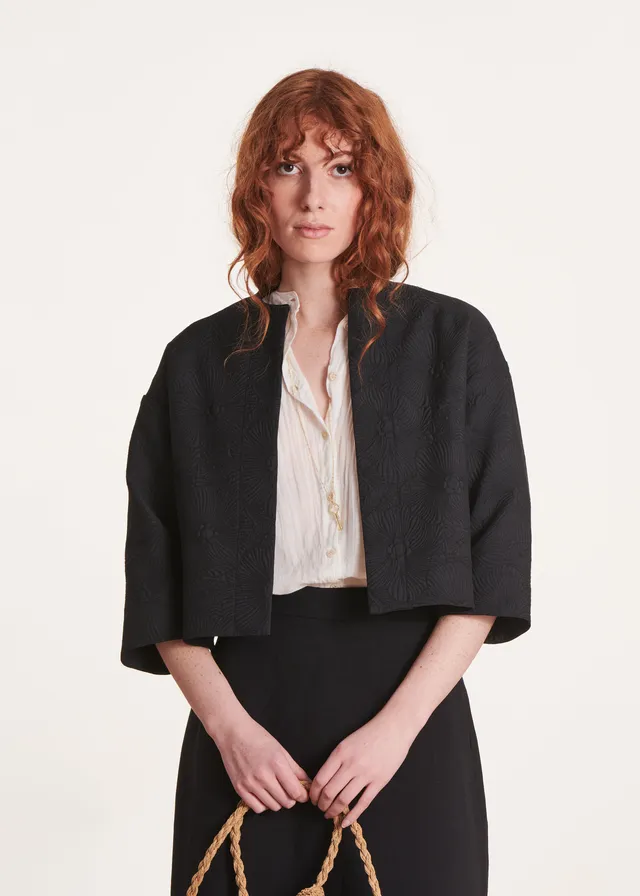 la-f-e-marabout-e-dilou-jacke-schwarz-jacquard-kurz-gr-38 image 1
