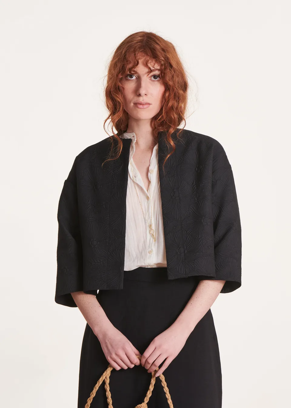 la-f-e-marabout-e-dilou-jacke-schwarz-jacquard-kurz-gr-38 image 1