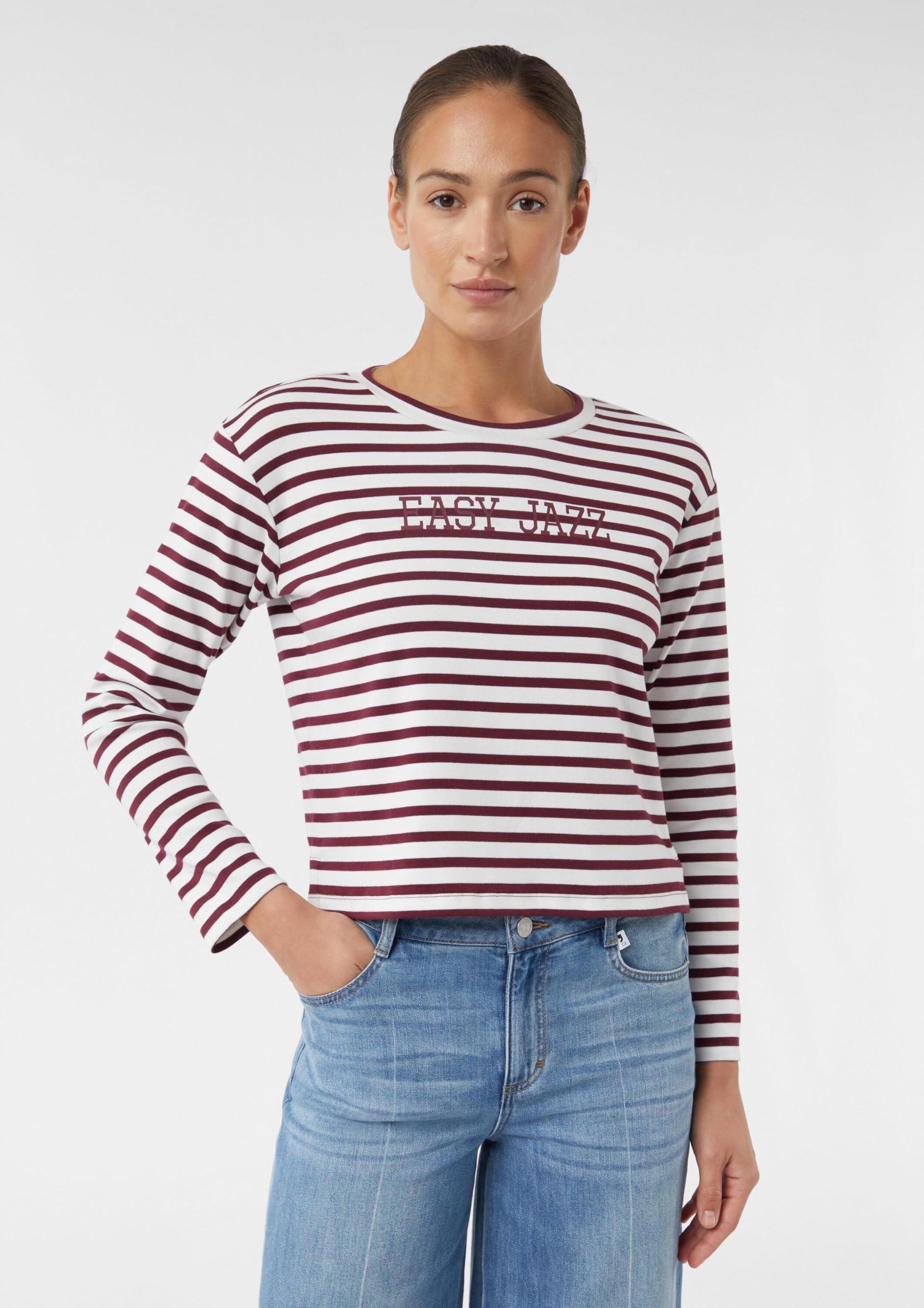 comma-verk-rztes-streifenshirt-frontprint-t-shirt-42 image 3
