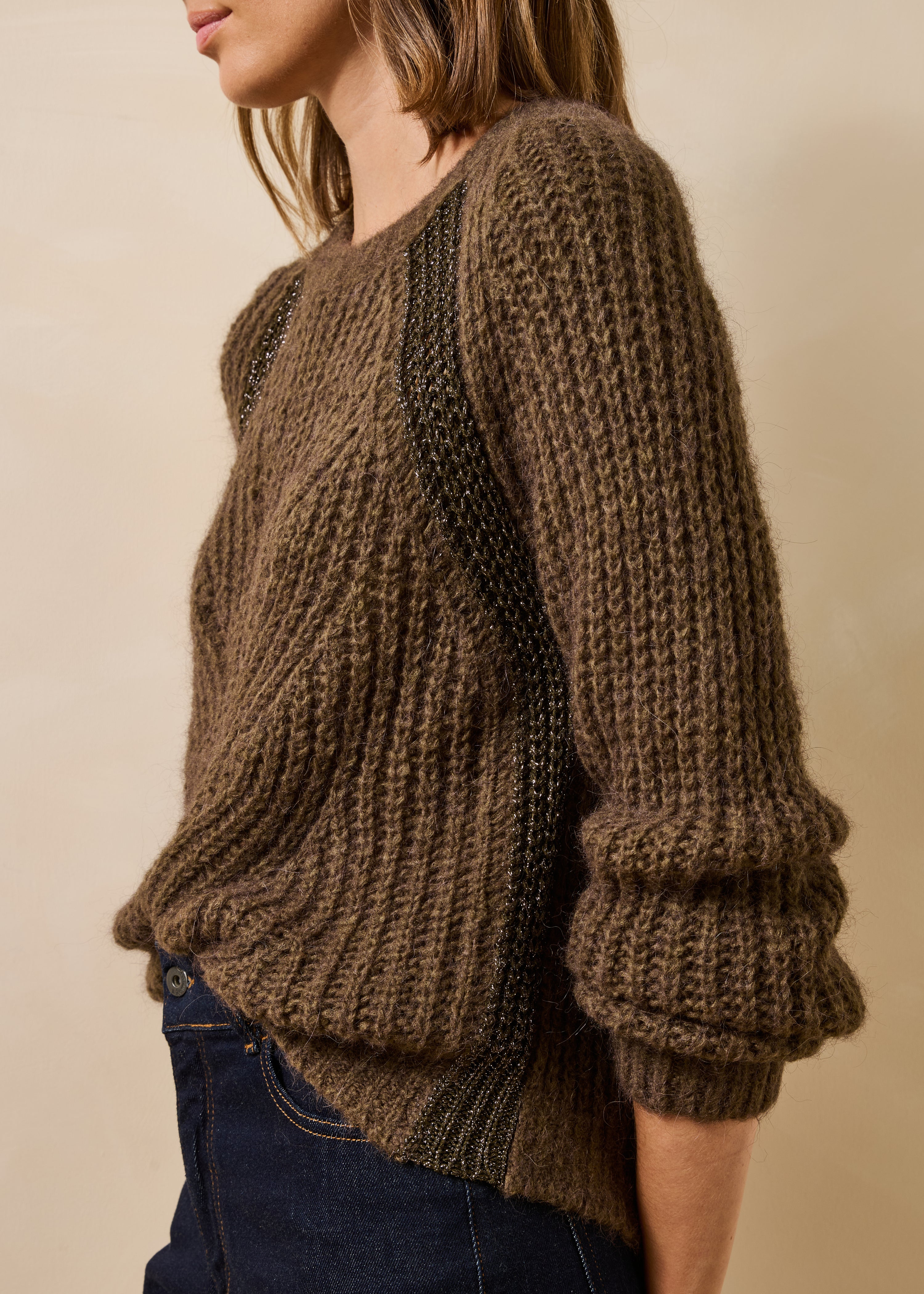 la-f-e-marabout-e-guilio-pullover-damen-khaki-alpaka image 5