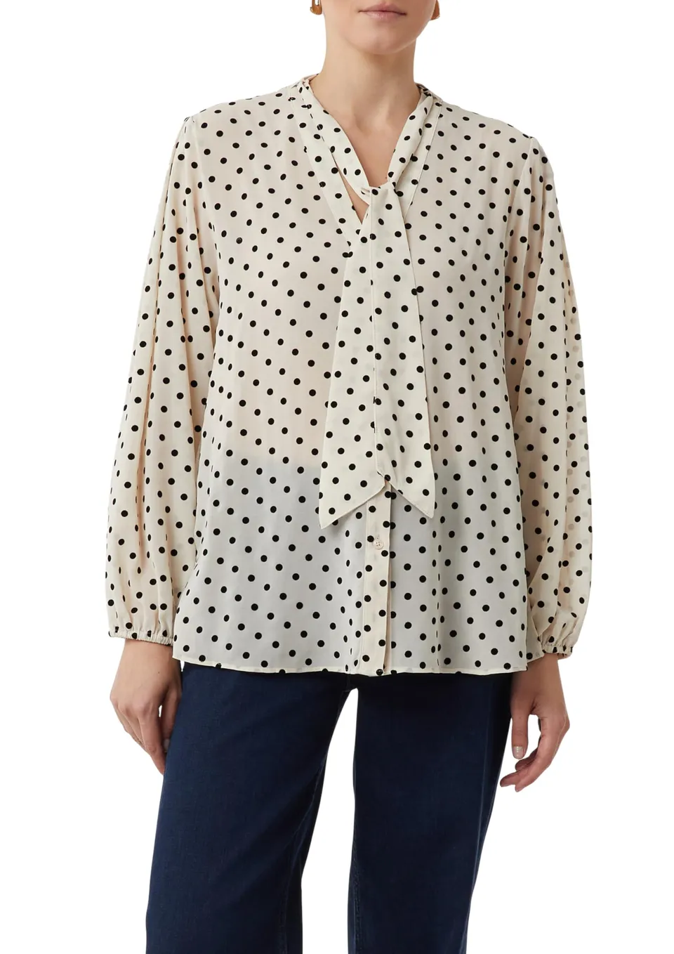 comma-schluppenbluse-langarm-chiffon-polka-dot-flock image 1