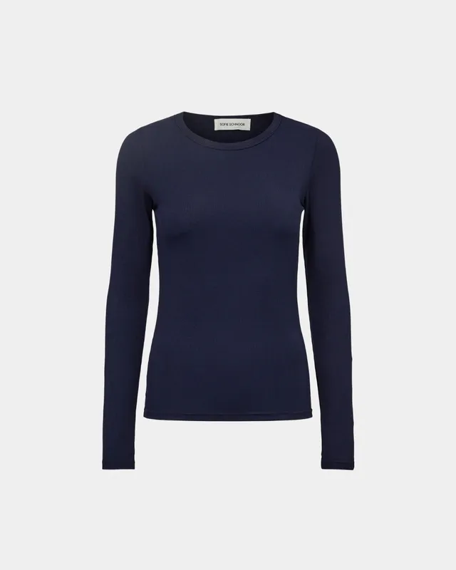 sofie-schnoor-women-petriciasw-langarmshirt-navy-viskose image 1