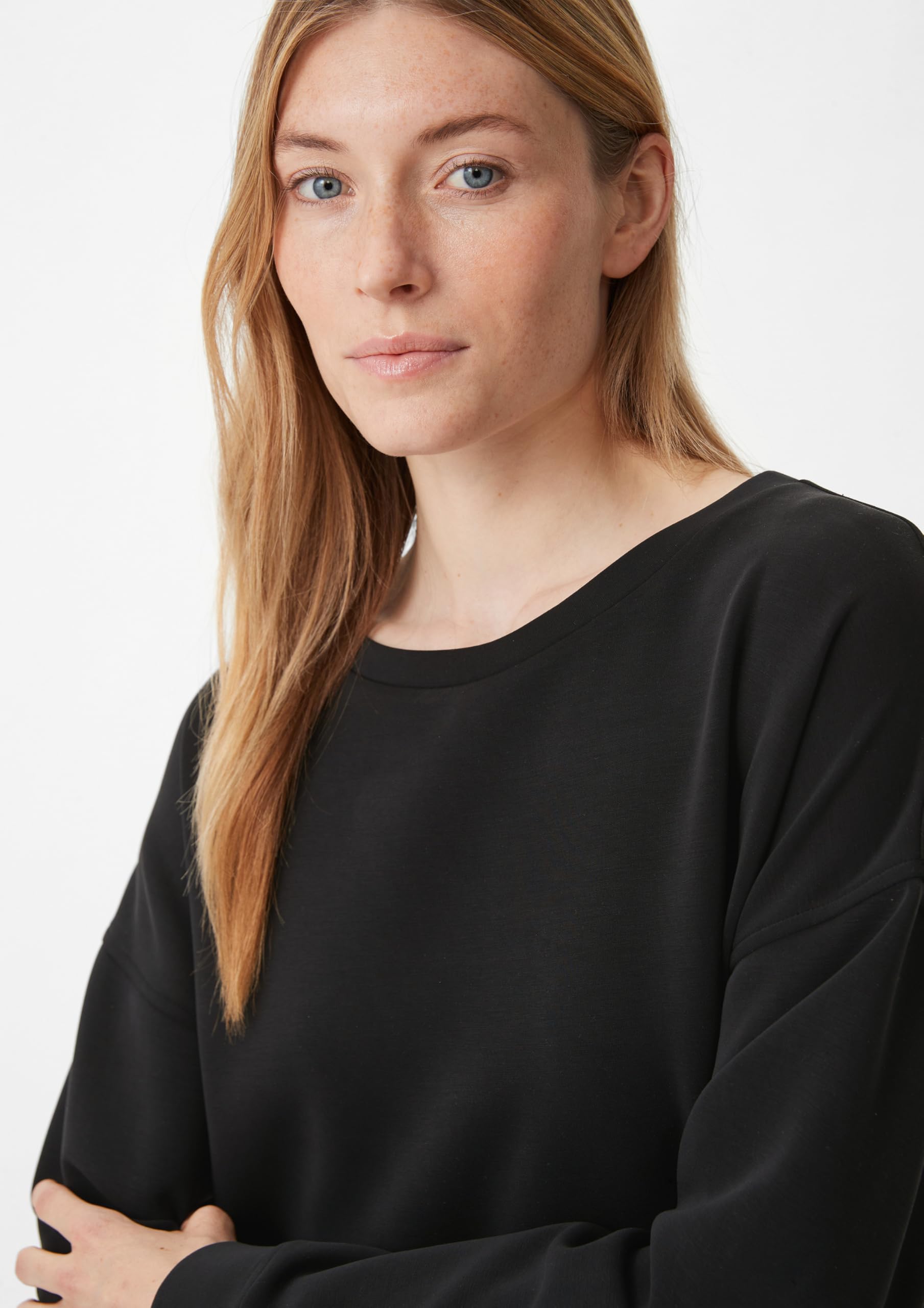 comma-tops-langarmshirt-aus-modalmix-schwarz image 4