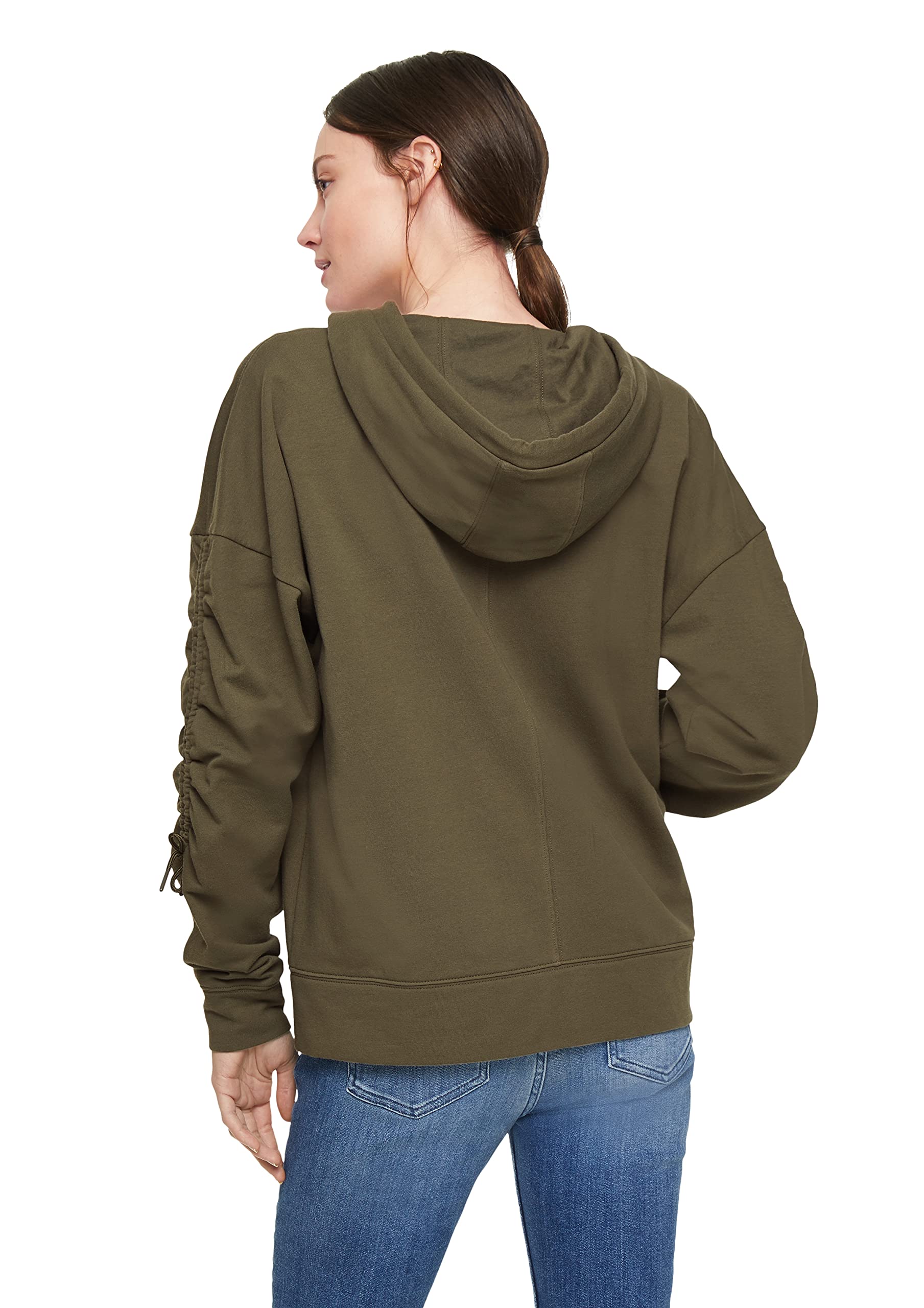 comma-casual-identity-sweatjacke-damen-khaki-34-lockere-passform image 6