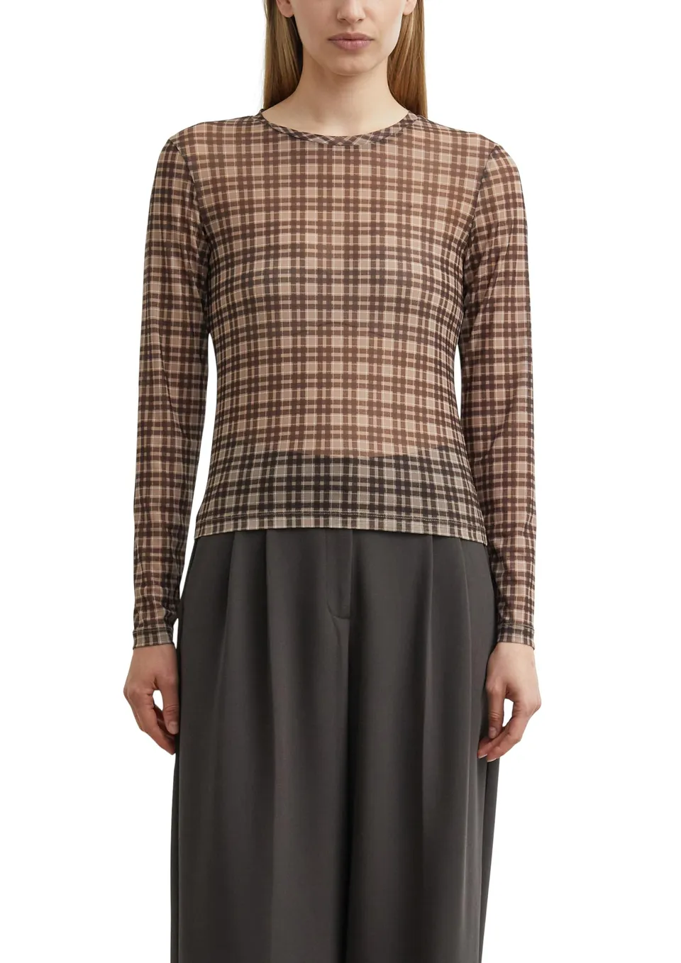 comma-tops-longsleeve-mesh-gr-32-karo-slim image 1
