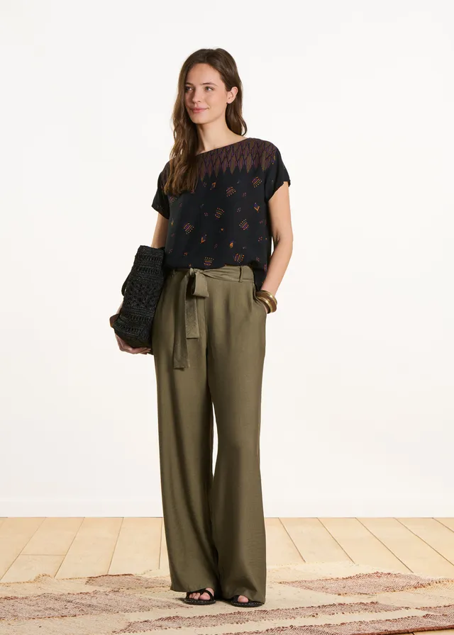 la-f-e-marabout-e-vetea-hose-khaki-damenhose-mit-g-rtel image 1
