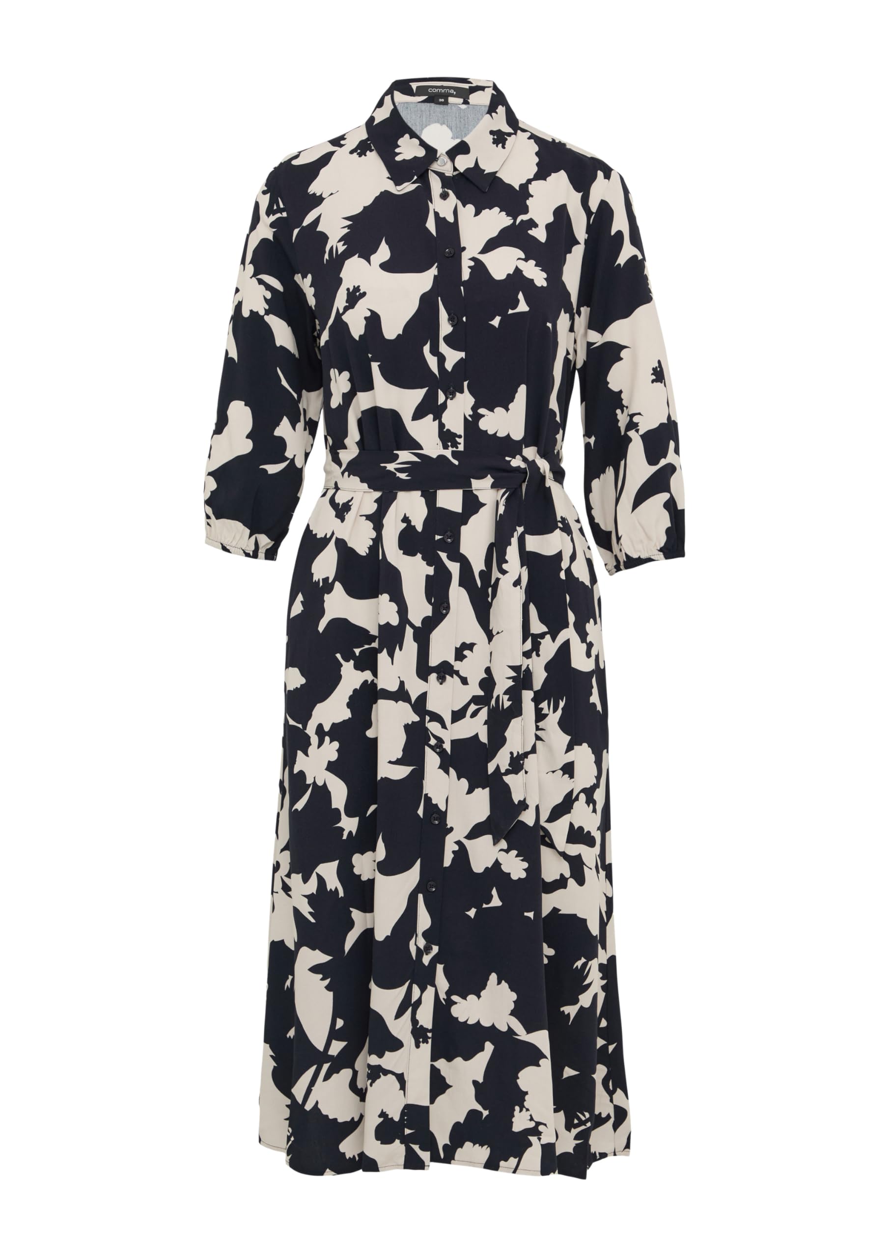 comma-hemdblusenkleid-midi-bindeg-rtel-hellblau image 3