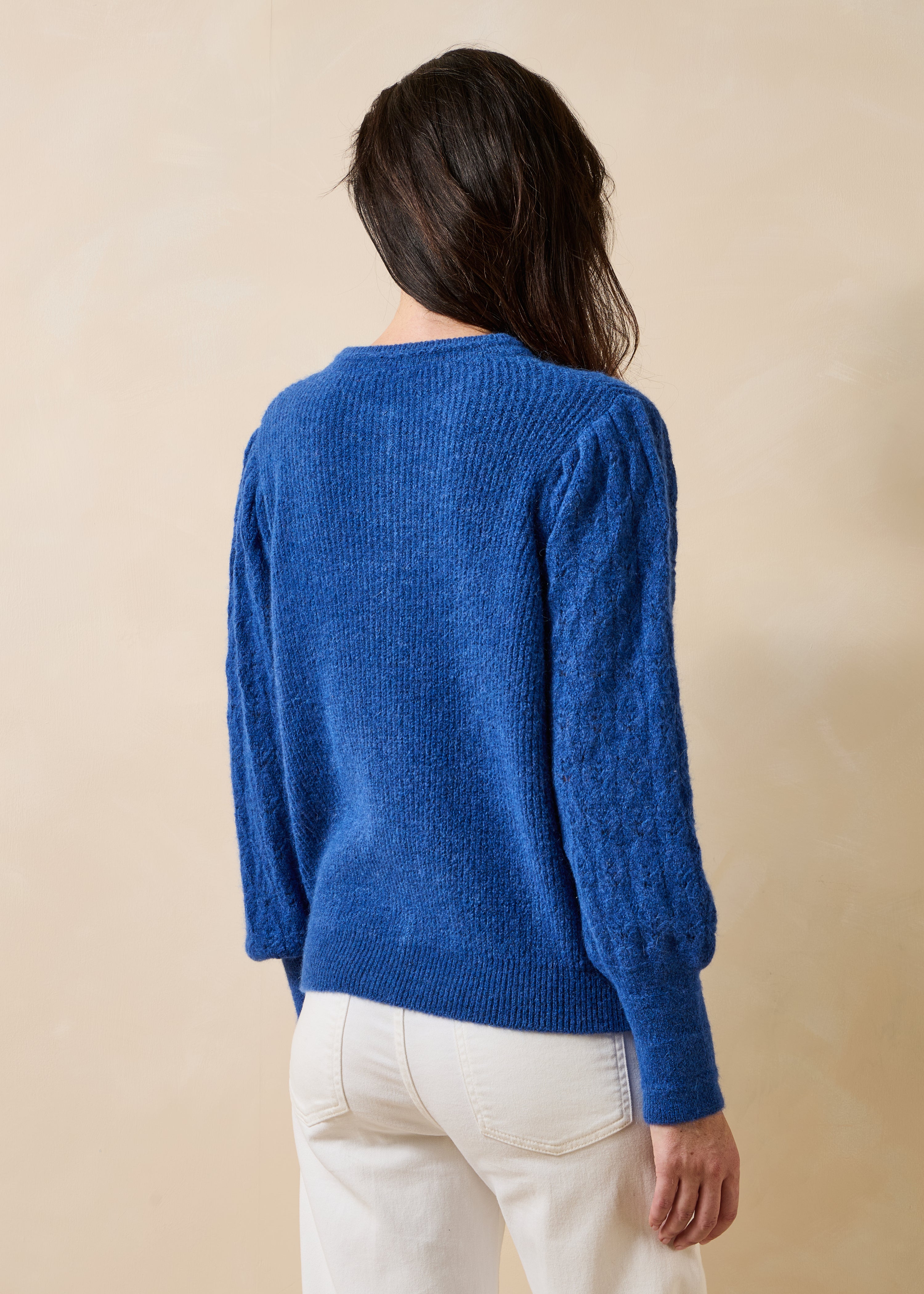 la-f-e-marabout-e-gadiri-strickjacke-saphirblau-alpaka image 3