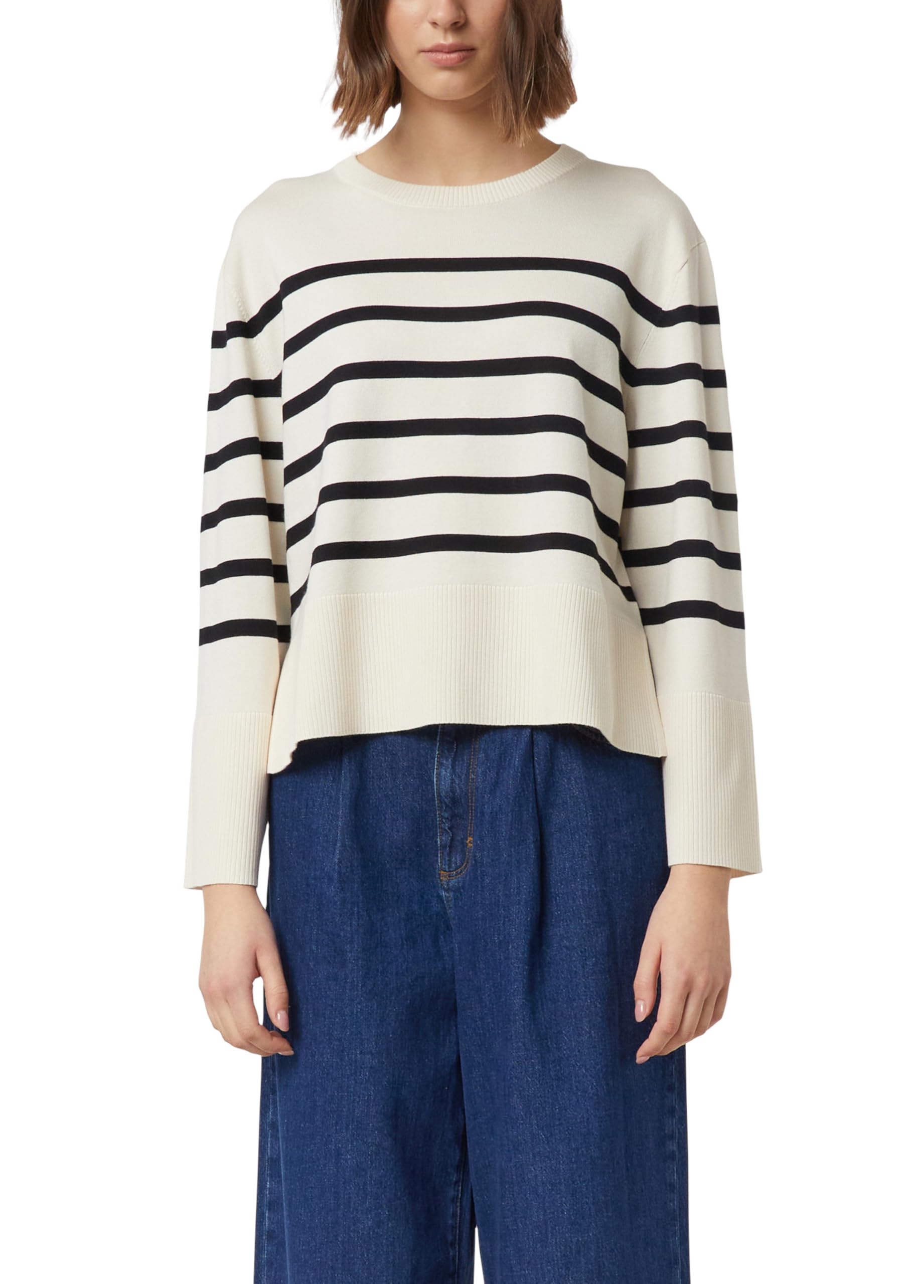 comma-streifenpullover-strickpullover-weite-rmel-blau image 1