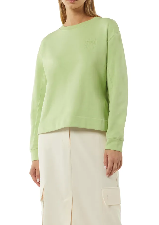 comma-sweatshirt-baumwollmix-mit-stickerei-gr-n image 1