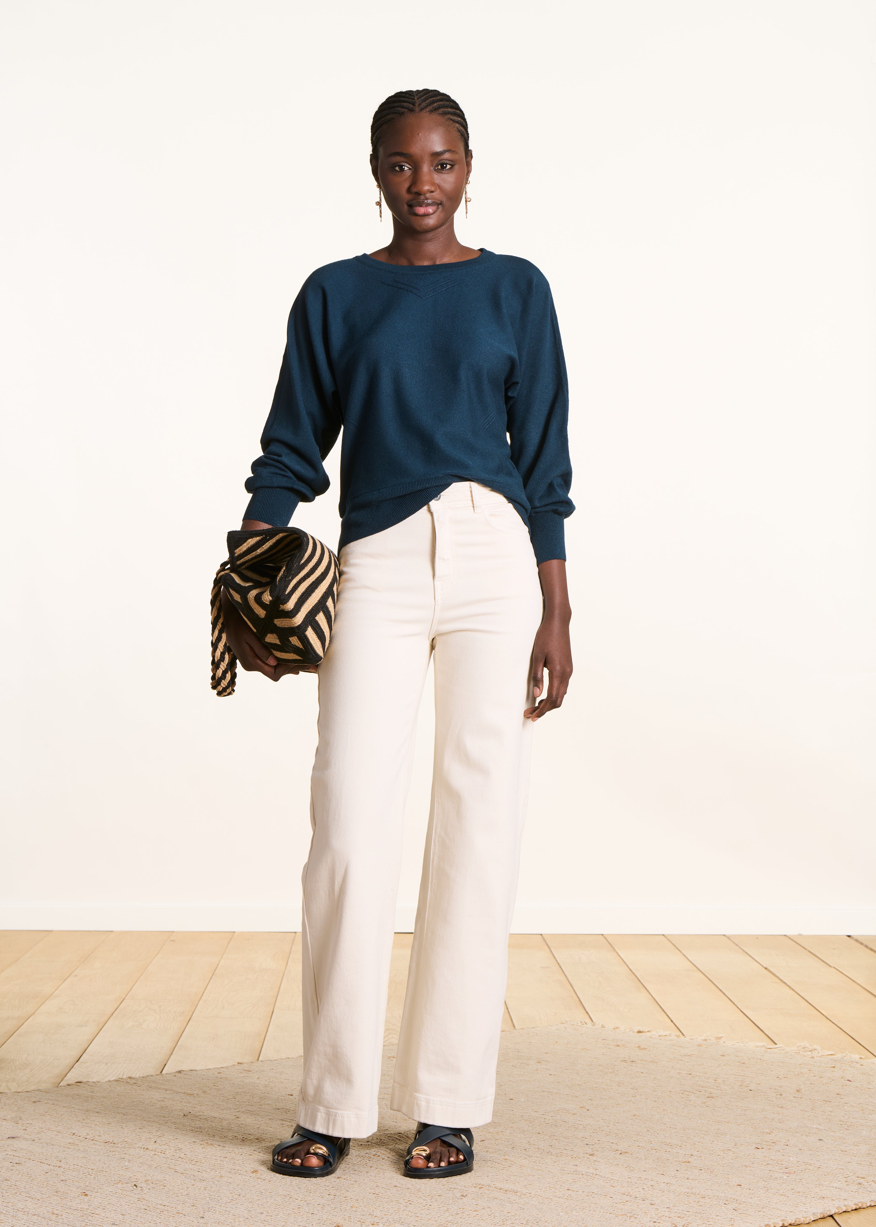 la-f-e-marabout-e-zeus-pullover-petrol-feinstrick-rundhals image 2