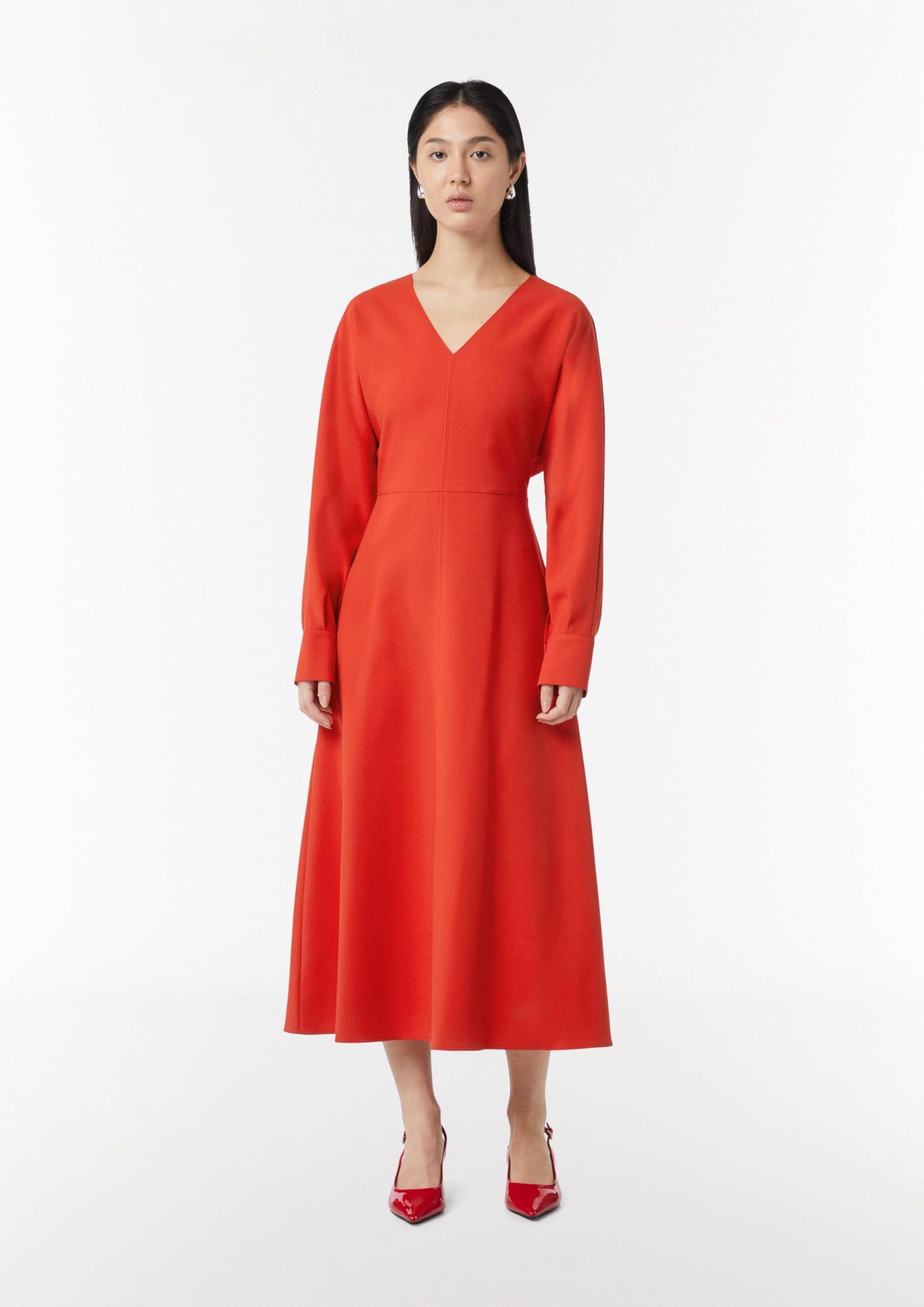 comma-crepe-kleid-fledermausarm-gr-38-v-ausschnitt-flie-end image 7