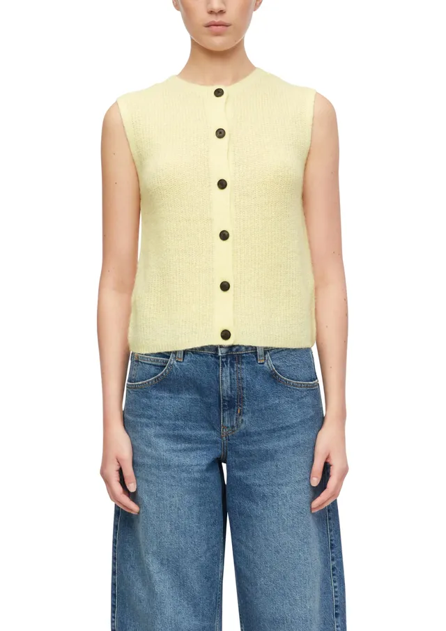 comma-2183130-sweater-strickweste-gelb-alpakamix-leicht image 1