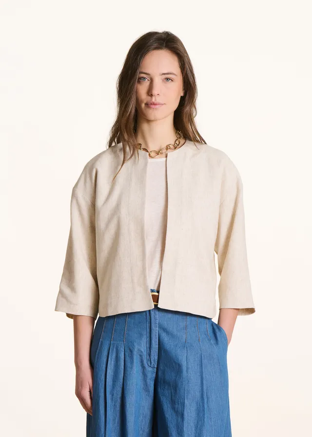 la-f-e-marabout-e-dilou-kurzjacke-greige-3-4-arm image 1