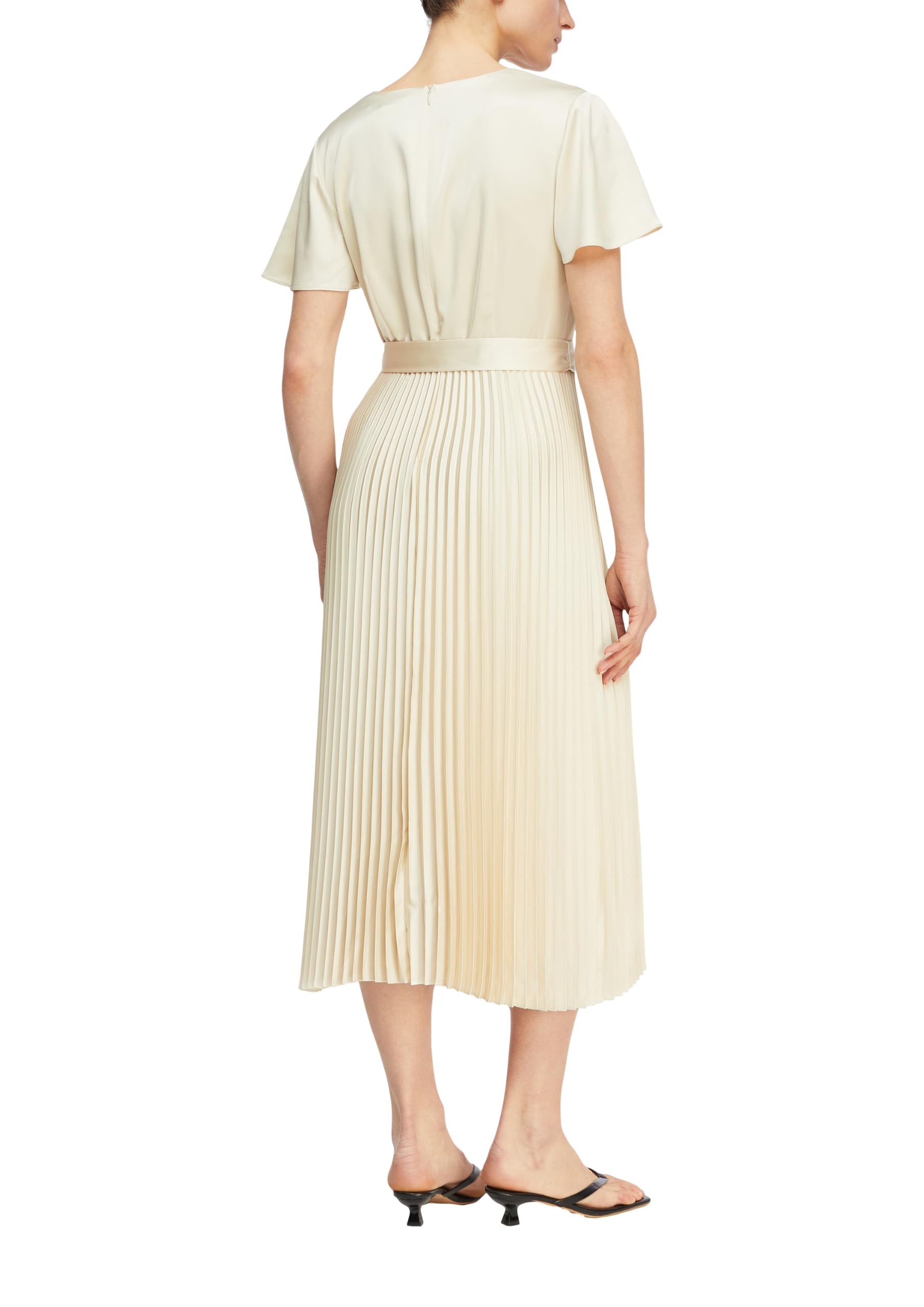 comma-dresses-satinkleid-plisseerock-gr-36-flie-ende-rmel image 2