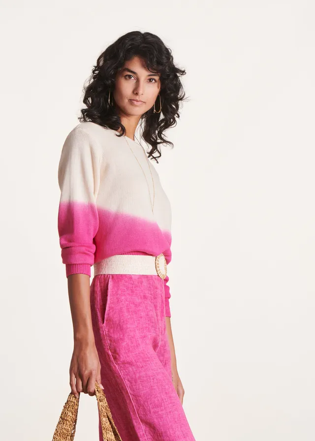 la-f-e-marabout-e-dustin-pullover-rosa-dip-dye-kurz-baumwolle image 1