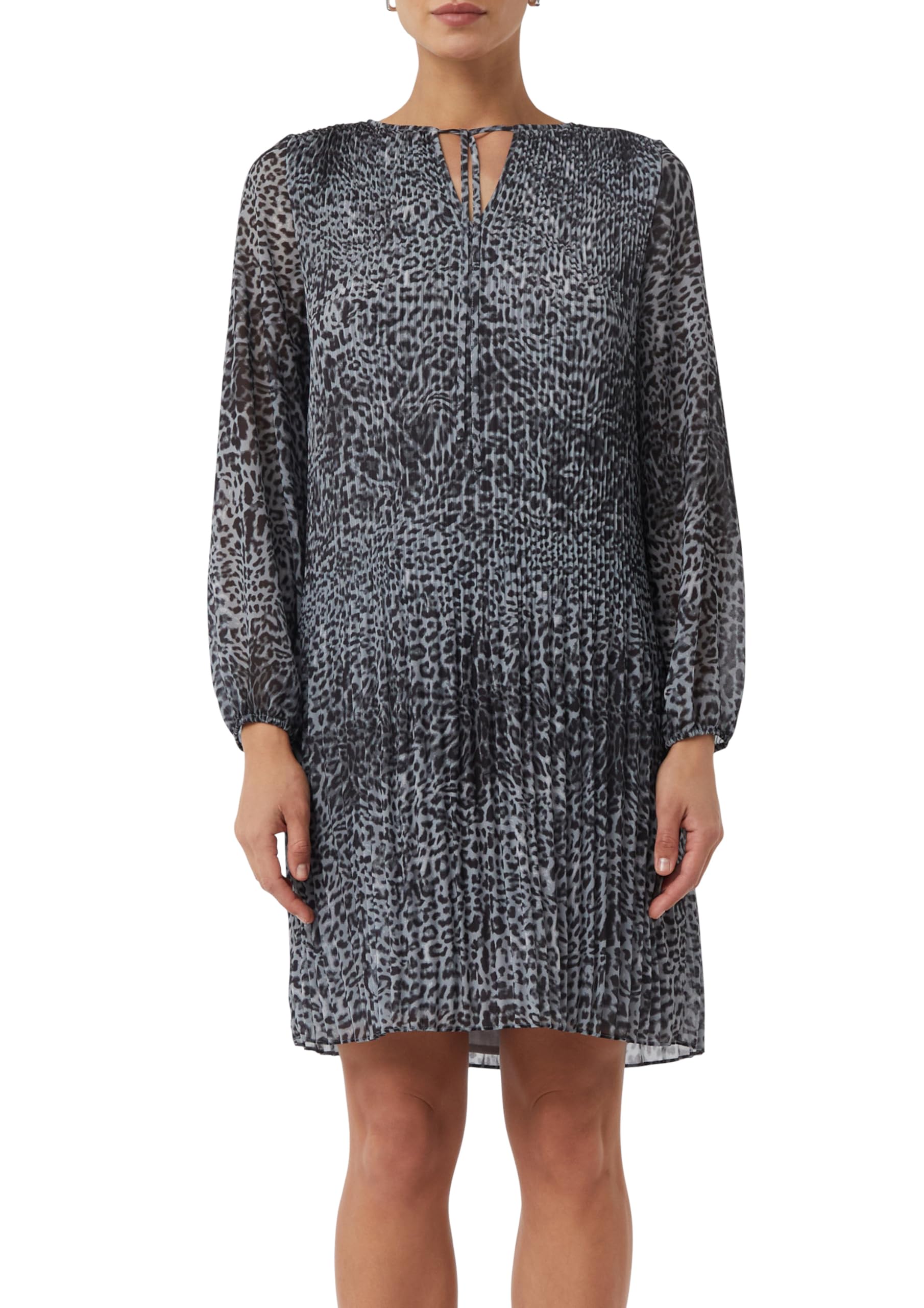 comma-dresses-chiffonkleid-plissee-print-midi-schwarz image 8