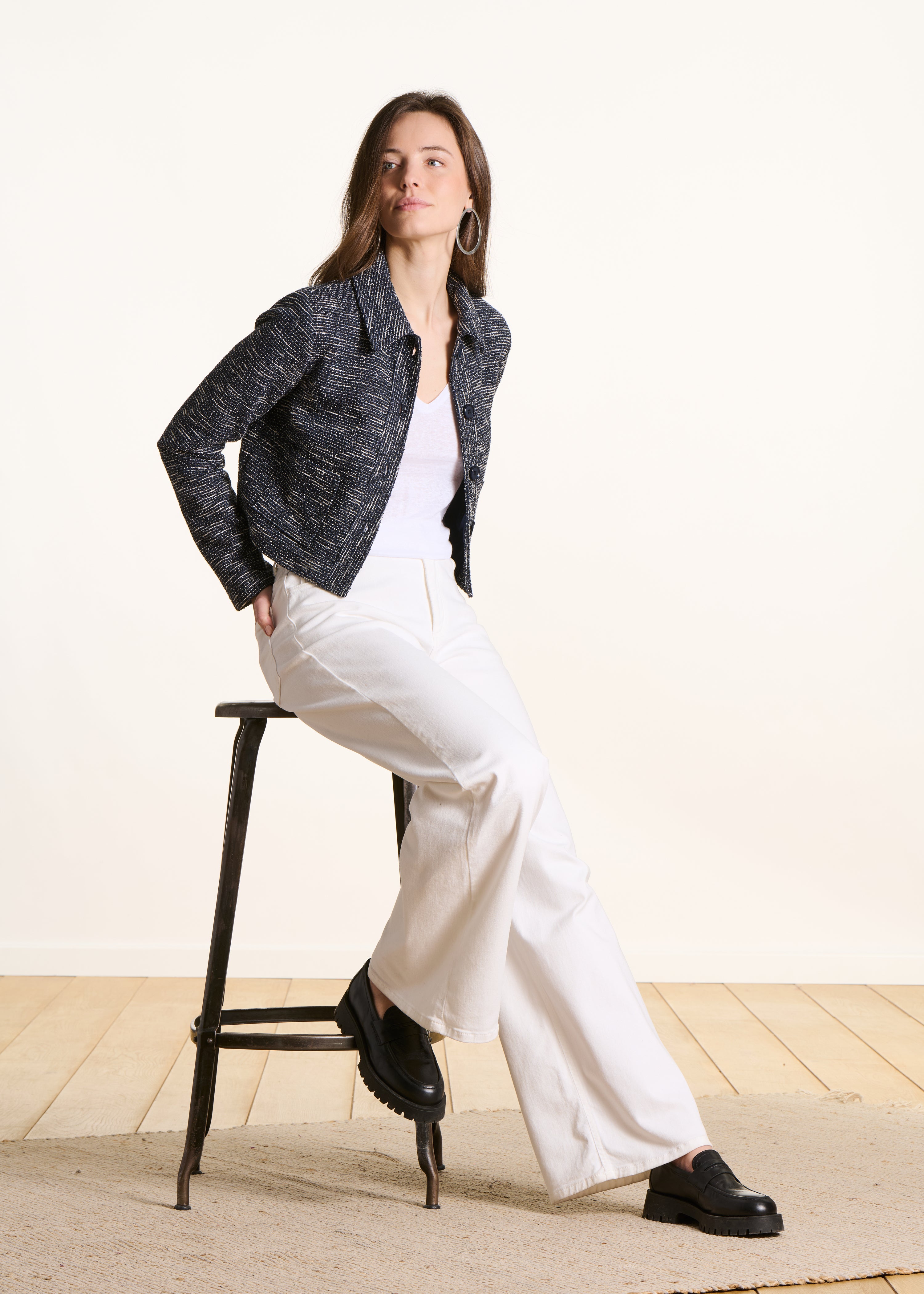 la-f-e-marabout-e-vestes-manteaux-kurzjacke-marine-tweed-optik image 2