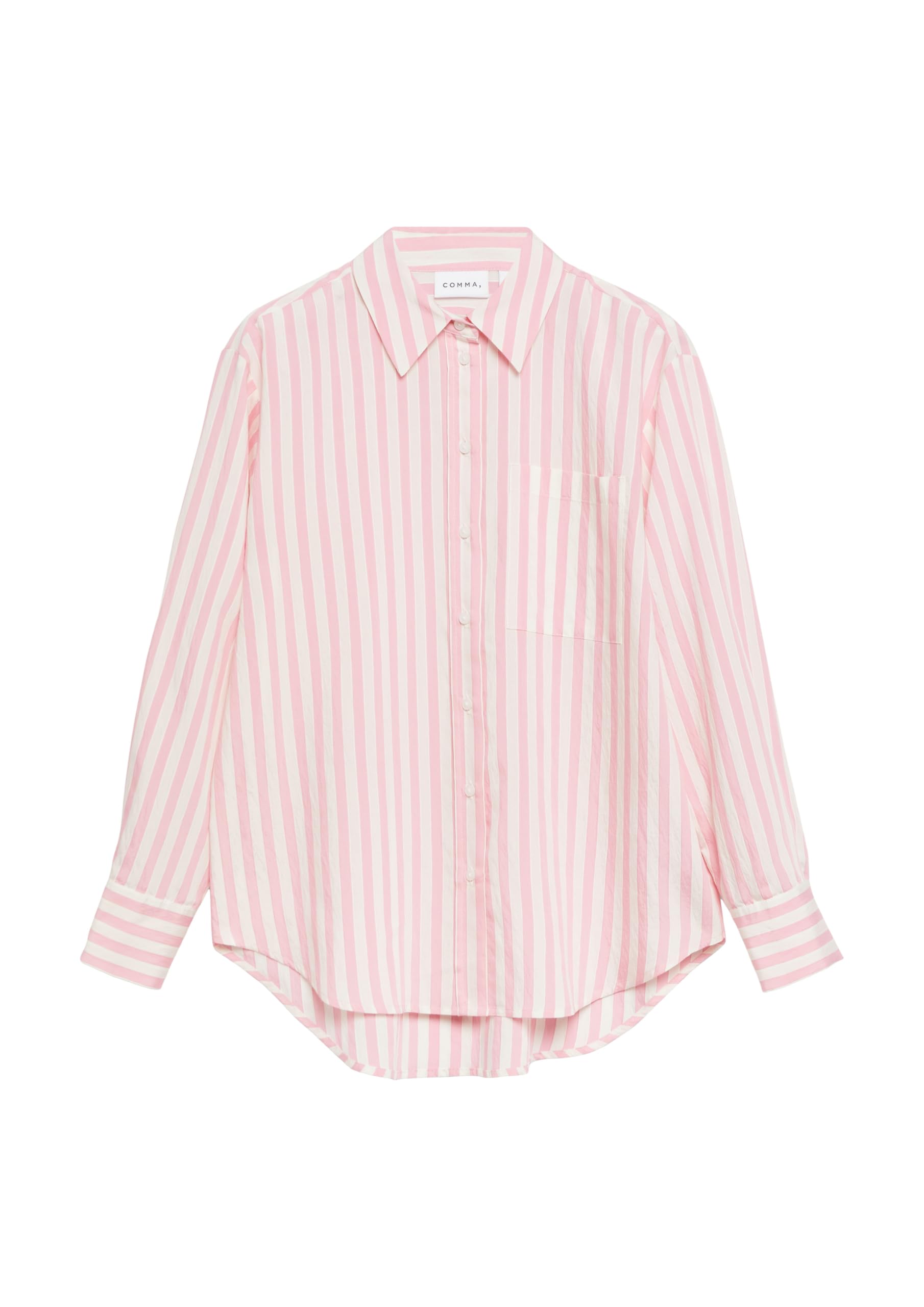 comma-blouses-bluse-loose-fit-streifen-hemdkragen-gr-34-rosa image 4