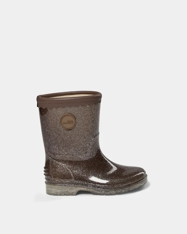 sofie-schnoor-jessica-gummistiefel-braun-gef-ttert-glitzer image 1