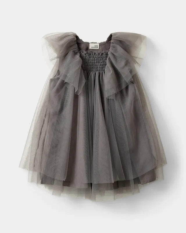 sofie-schnoor-kids-millekb-kleid-grau-mesh-zweilagig image 1