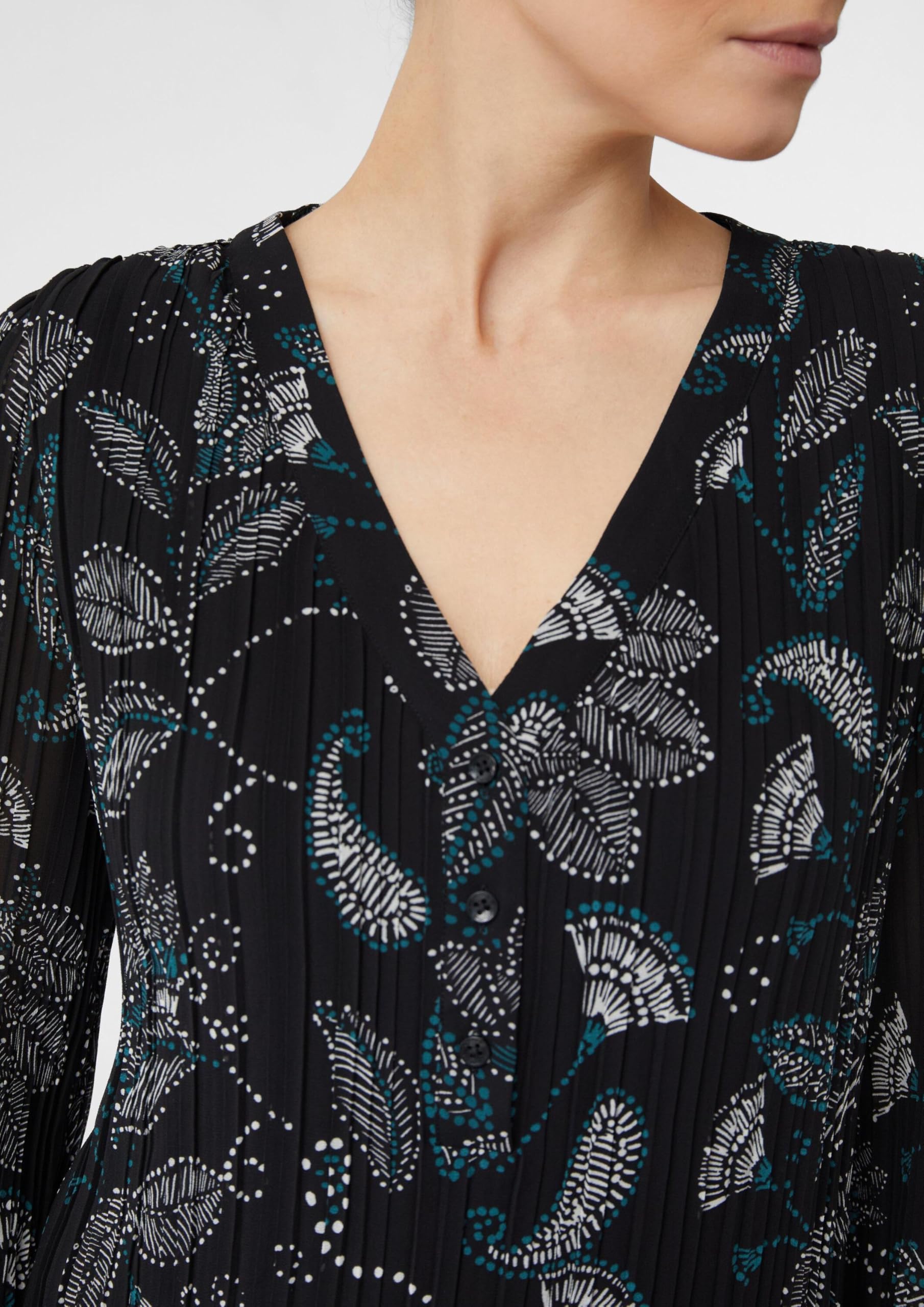 comma-blusenkleid-plissee-optik-midi-kleid-gr-32-all-over-print image 5
