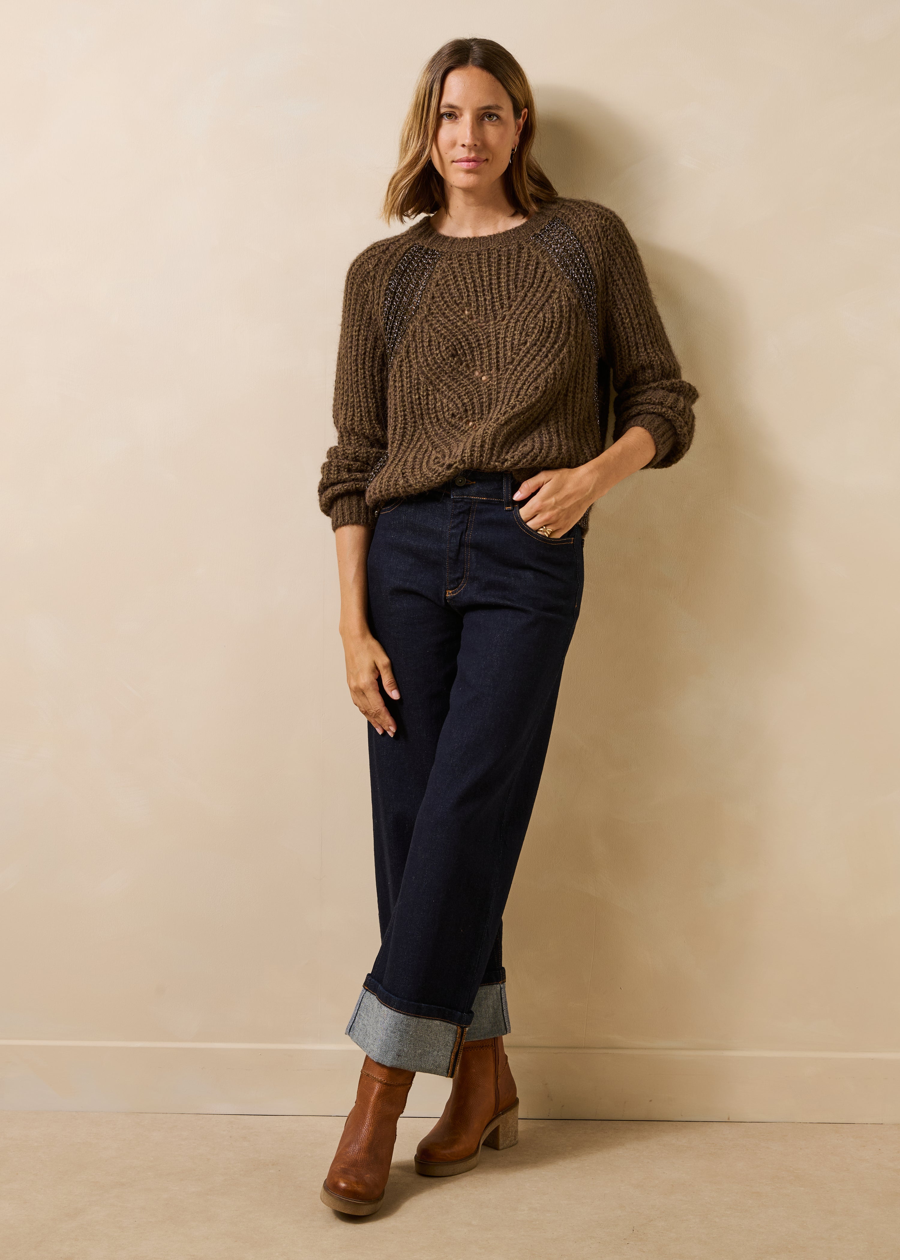 la-f-e-marabout-e-guilio-pullover-damen-khaki-alpaka image 2