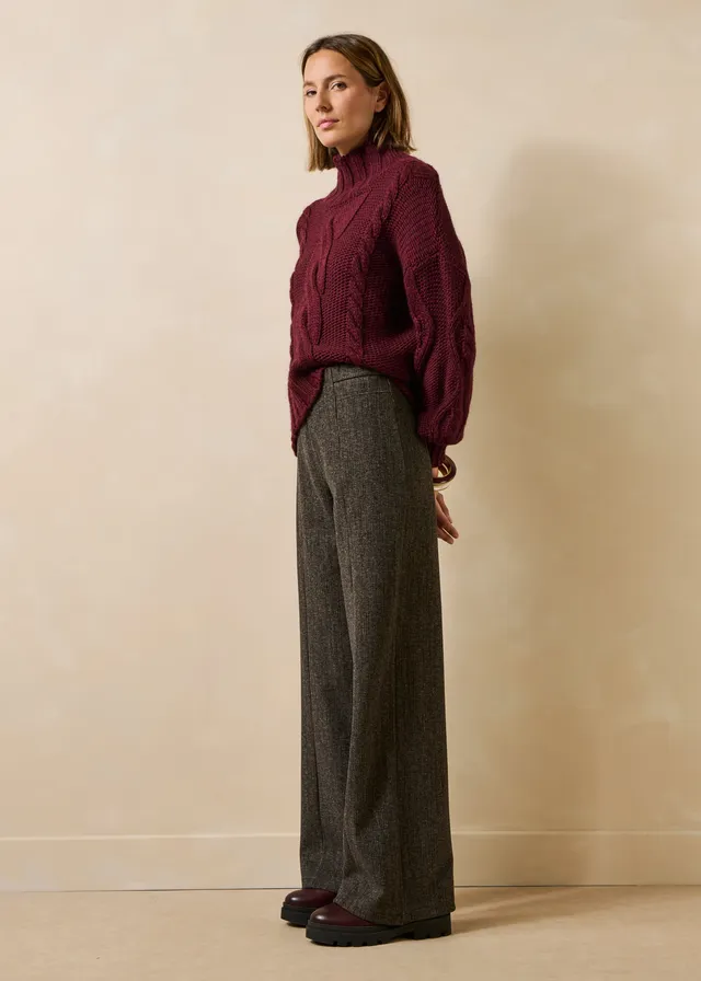 la-f-e-marabout-e-gemiora-hose-braun-weit-samtoptik image 1