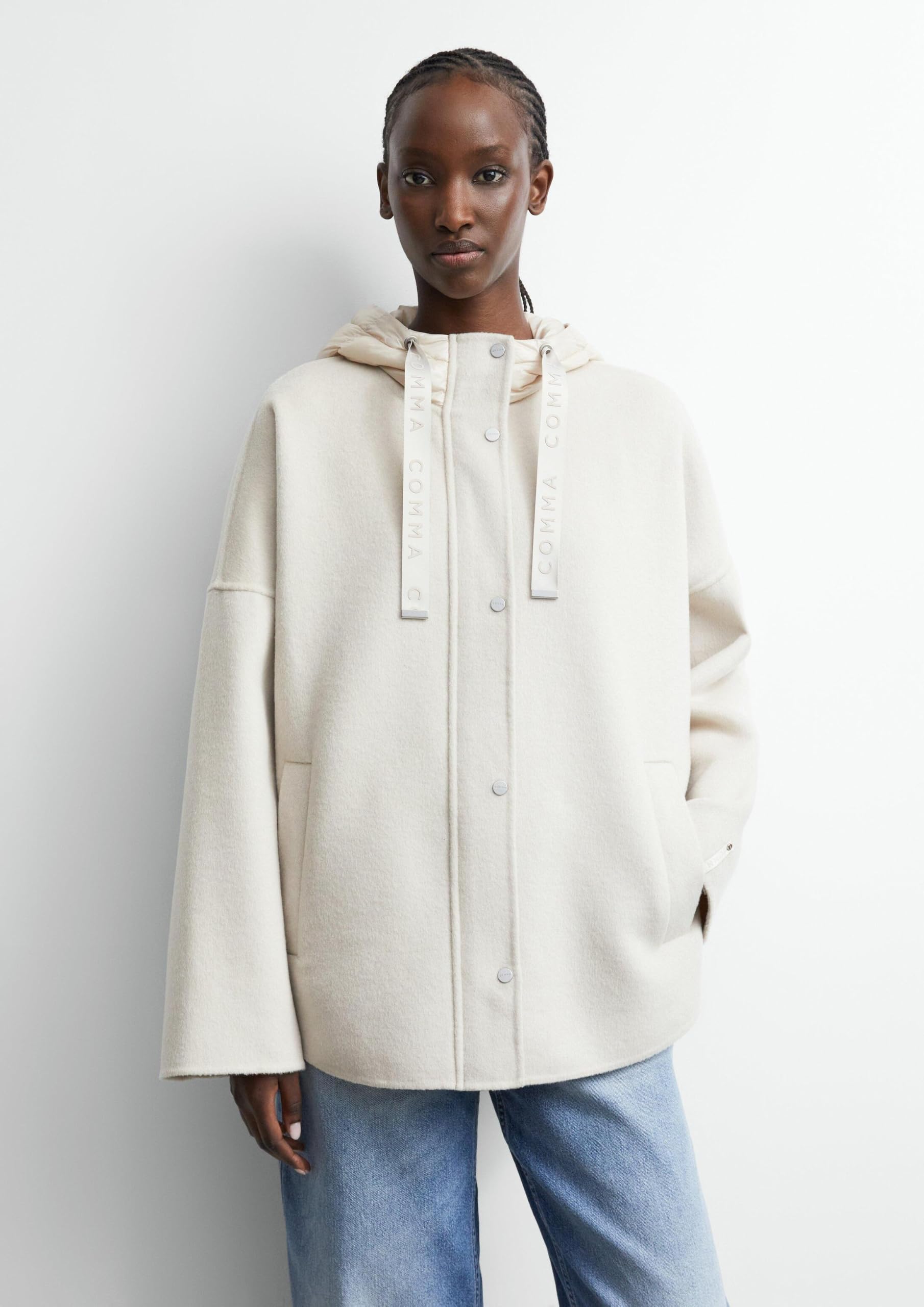 comma-outdoor-cape-wollmix-cape-bordeaux-puffer-kapuze image 3