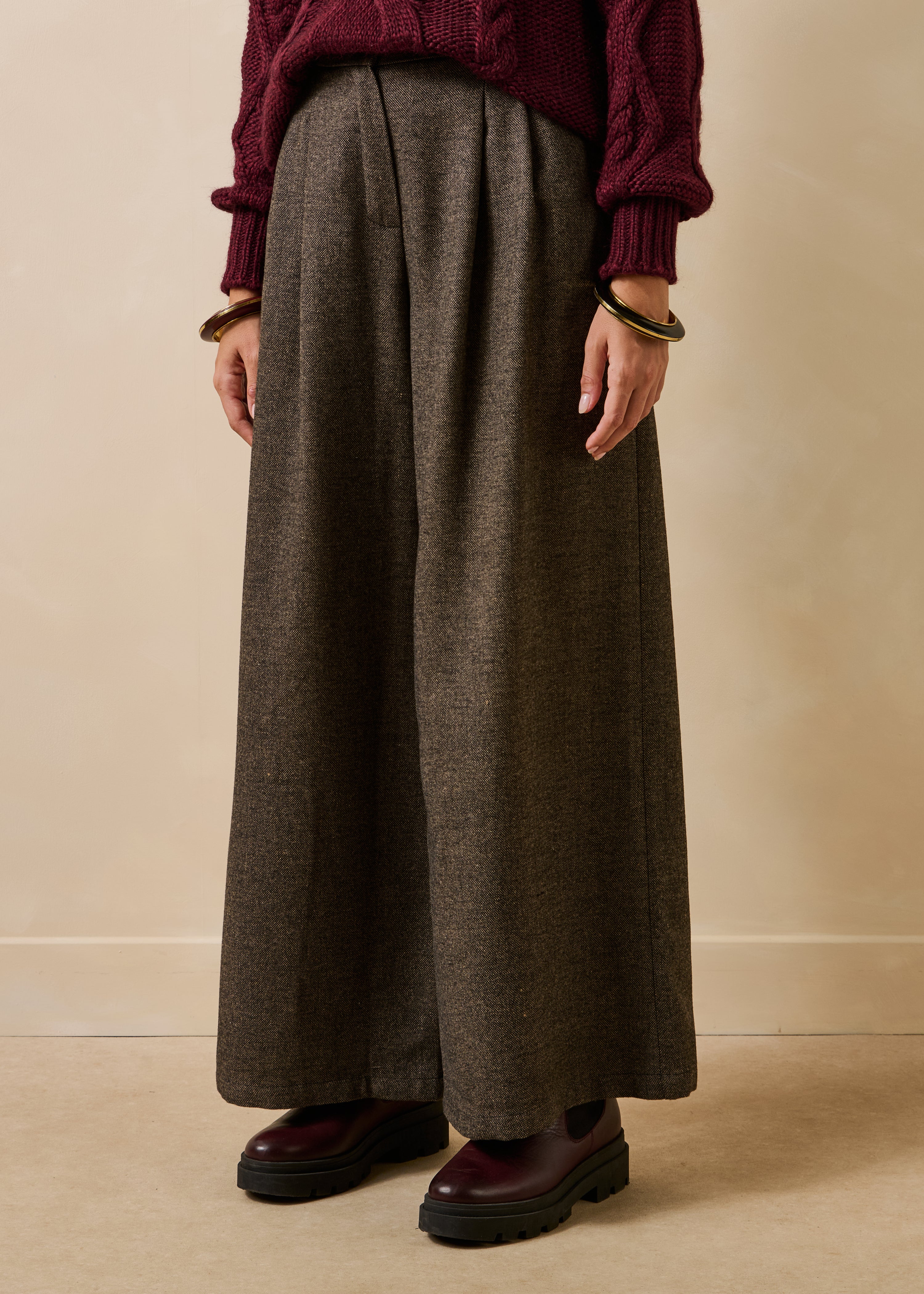 la-f-e-marabout-e-ezur-hose-braun-tweed-weit image 2
